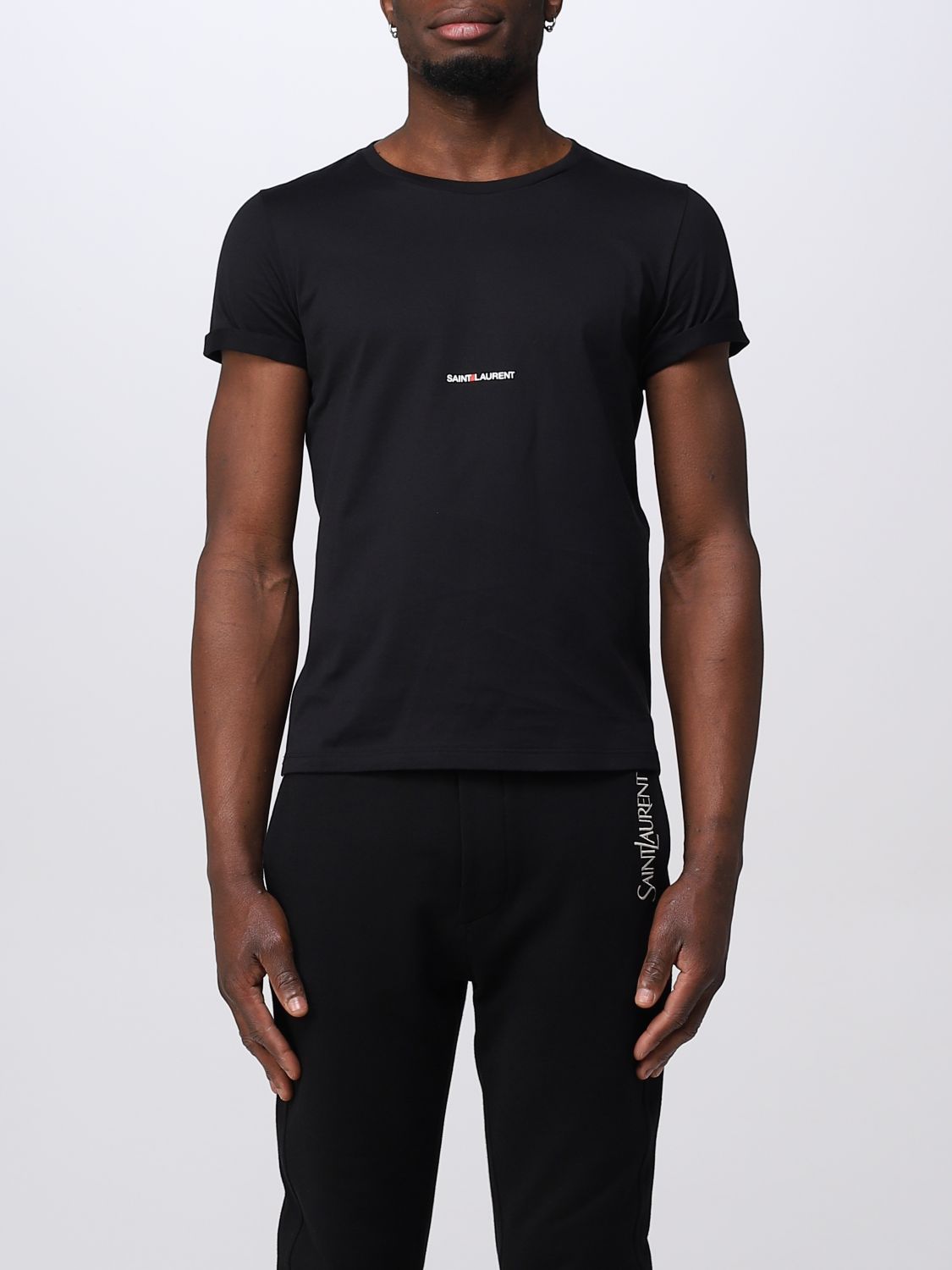 T-shirt Saint Laurent: T-shirt Saint Laurent in cotone nero 1