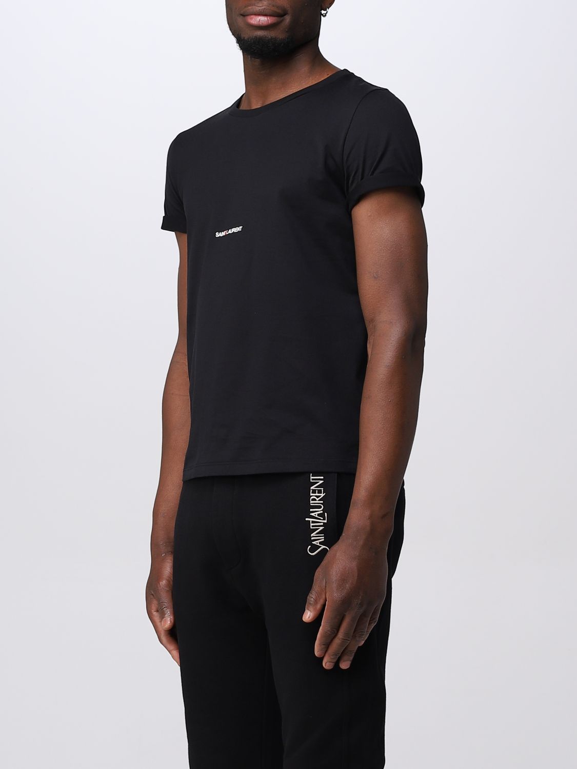 T-shirt Saint Laurent: T-shirt Saint Laurent in cotone nero 4