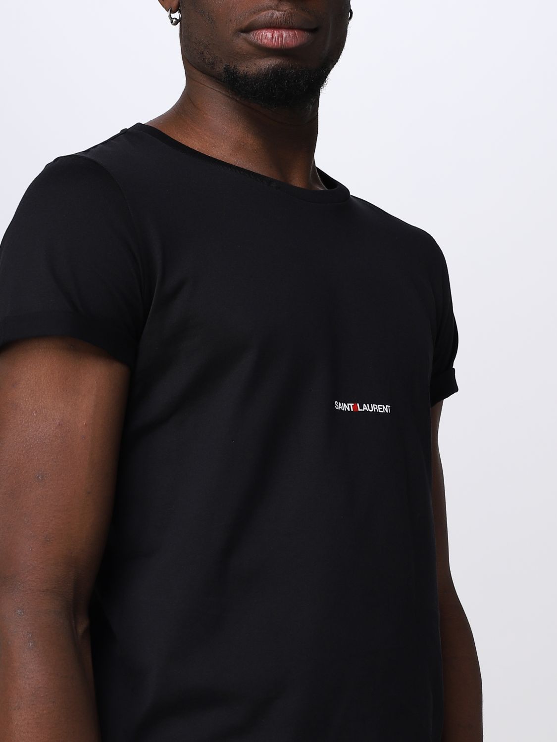 T-shirt Saint Laurent: T-shirt Saint Laurent in cotone nero 5