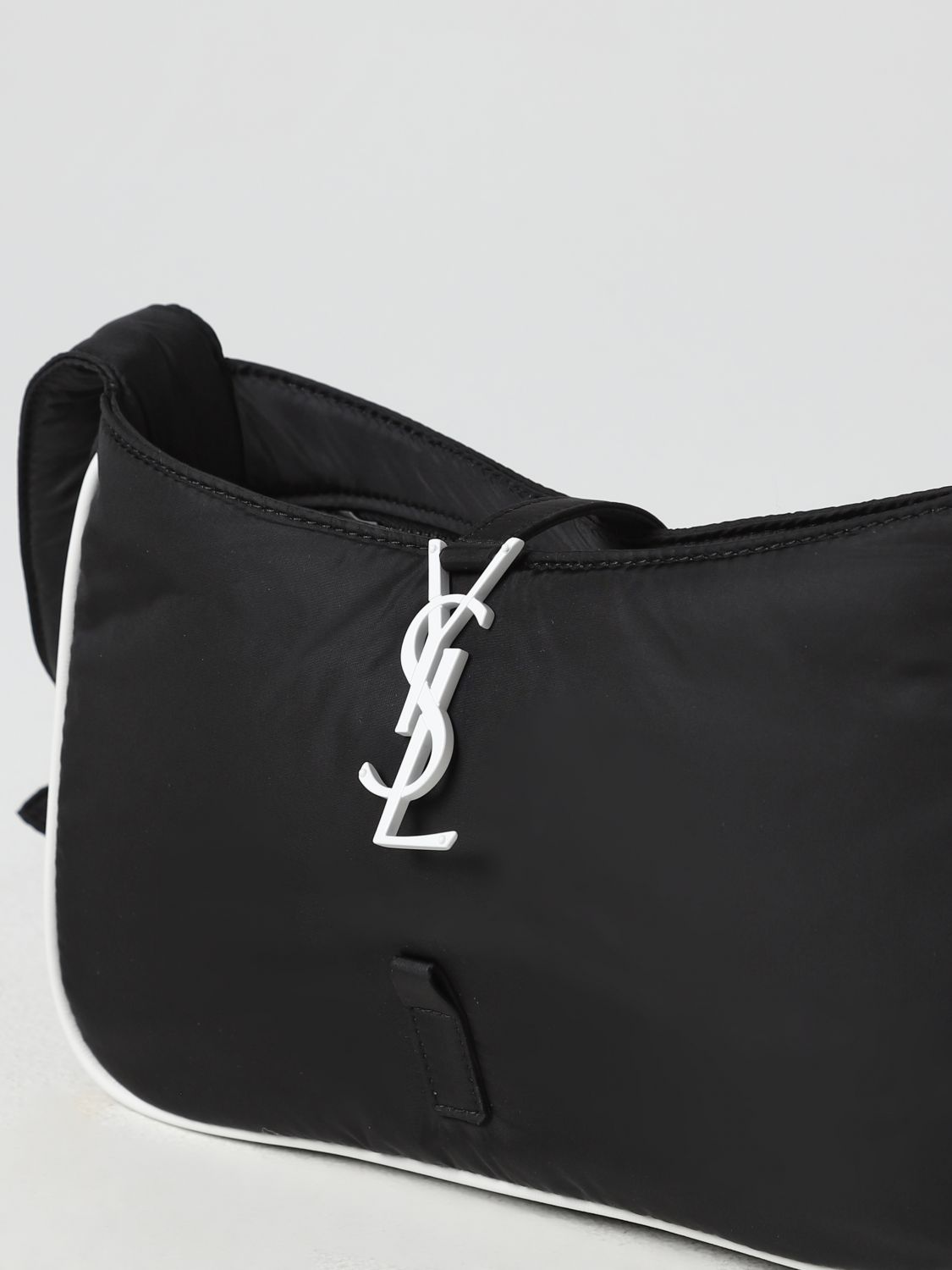 SAINT LAURENT: 5 À 7 bag in Econyl® regenerated nylon - Black | Saint ...