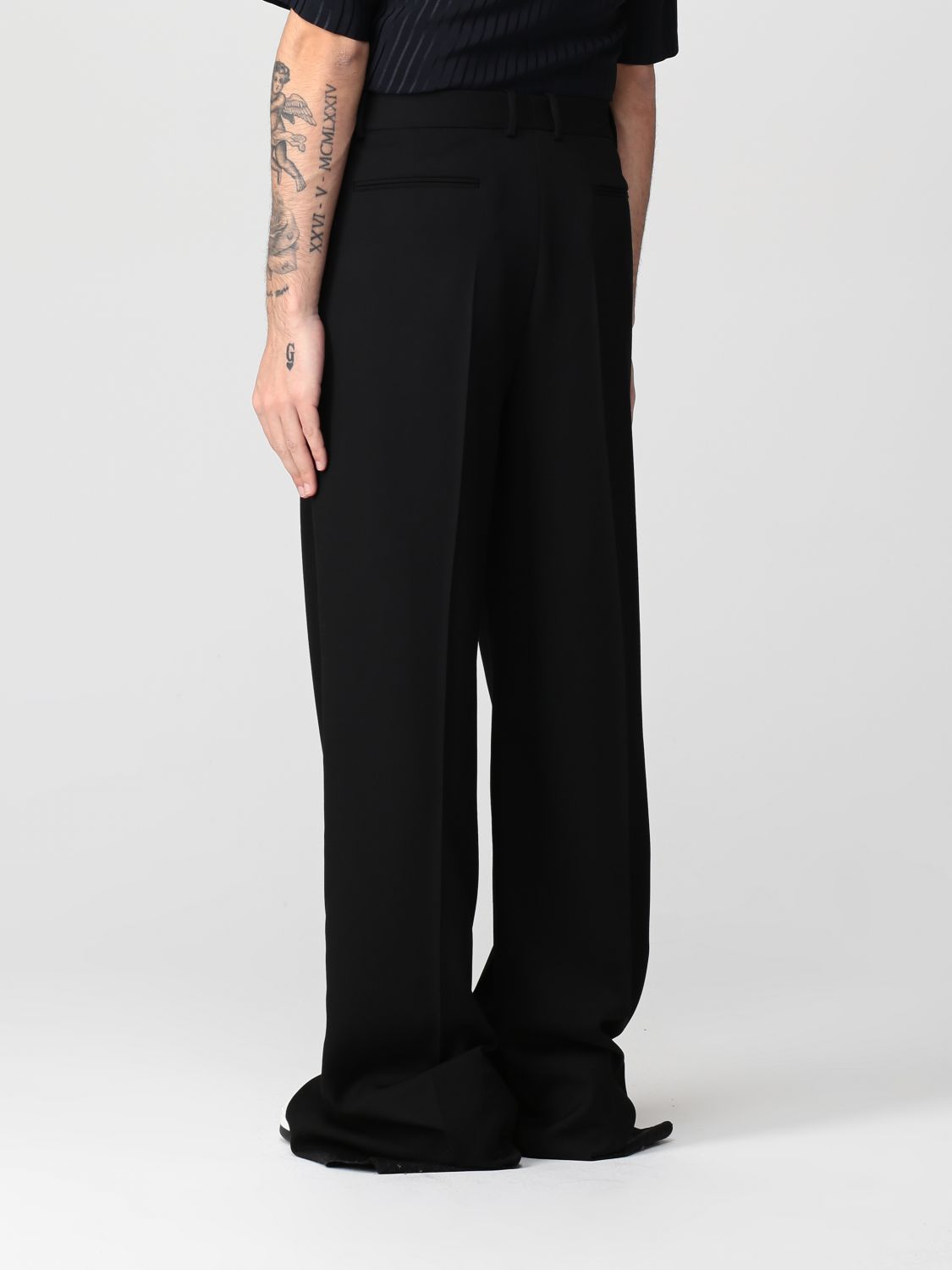 SAINT LAURENT: silk satin pants - Black | Saint Laurent pants 731990 ...