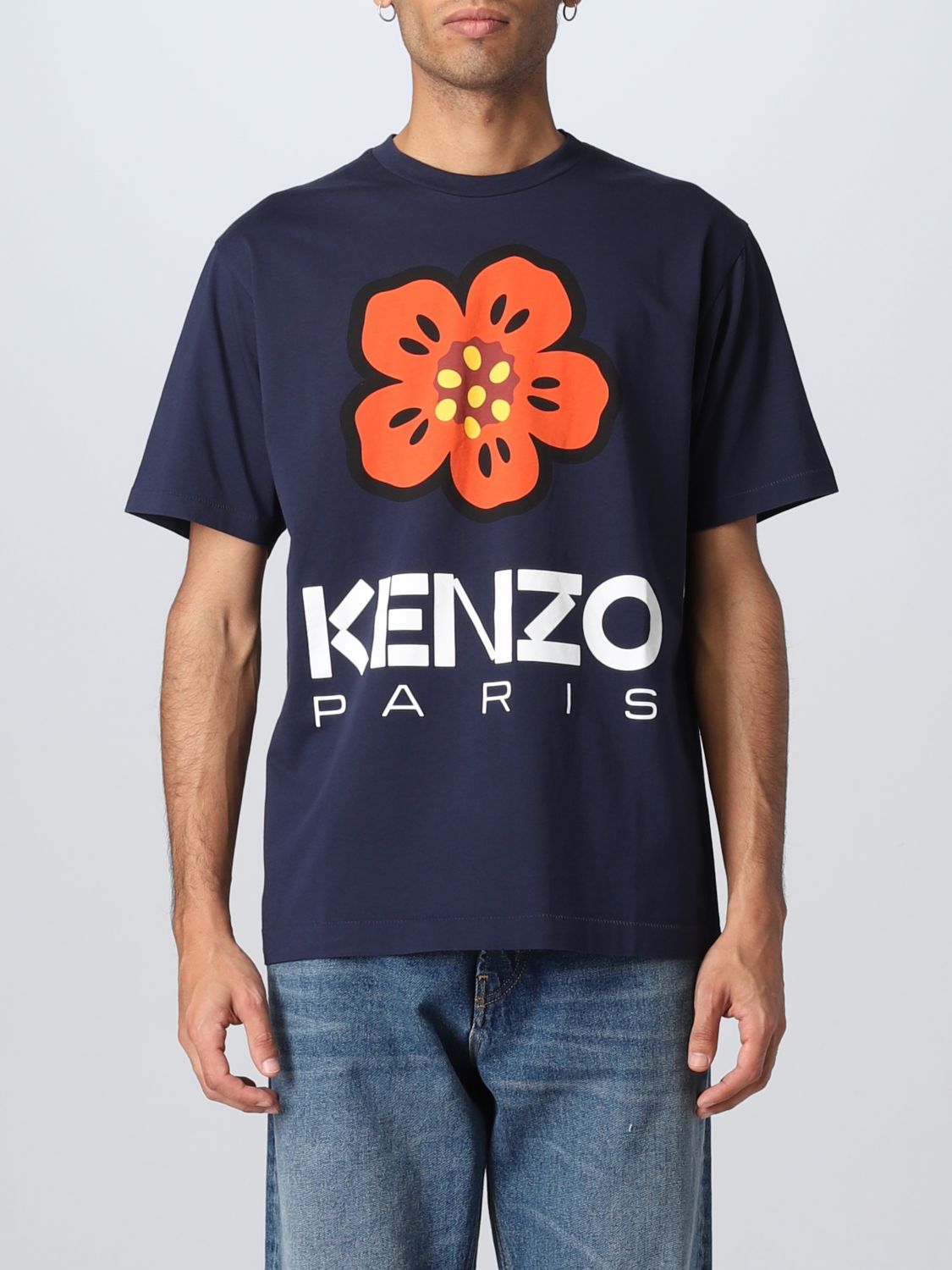 T-shirt Kenzo: T-shirt Boke Flower Kenzo in cotone blue 1