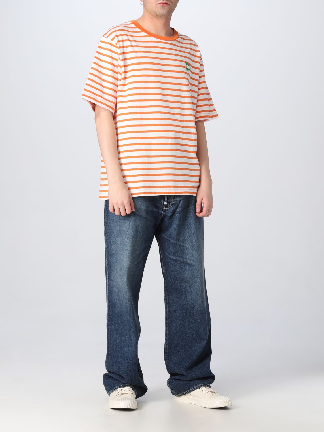T-shirt Kenzo: T-shirt Kenzo con righe orizzontali a contrasto arancione 2