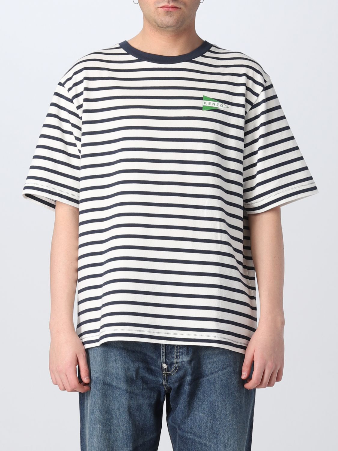T-shirt Kenzo: T-shirt Kenzo con righe orizzontali a contrasto blue 1
