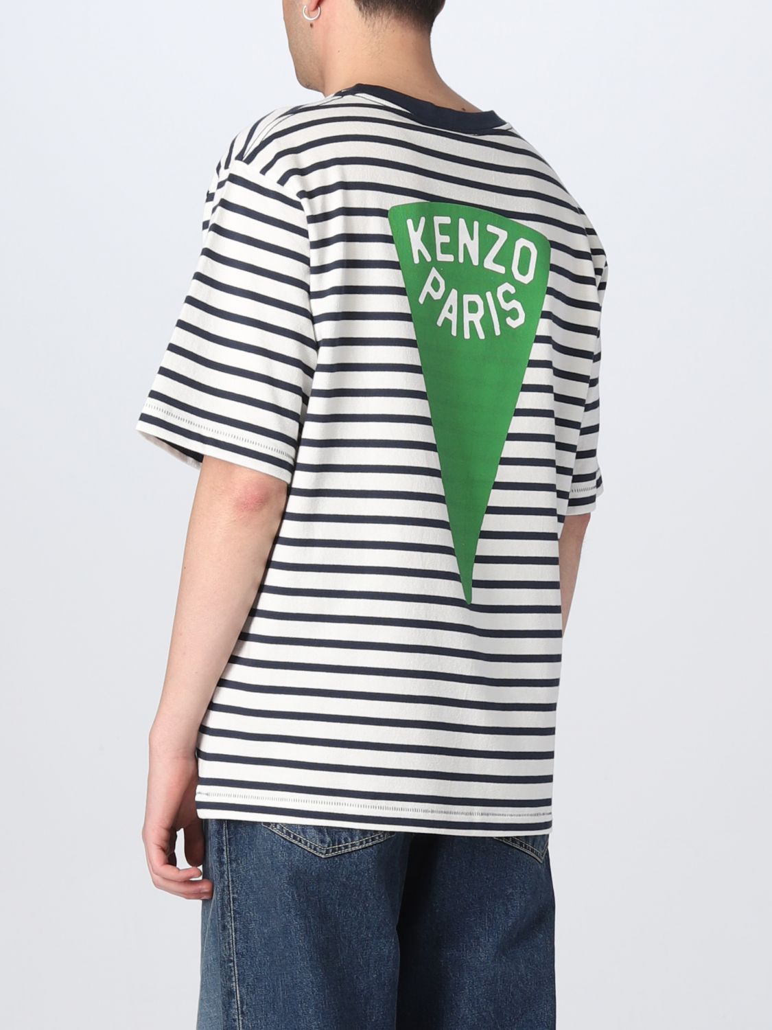 T-shirt Kenzo: T-shirt Kenzo con righe orizzontali a contrasto blue 3