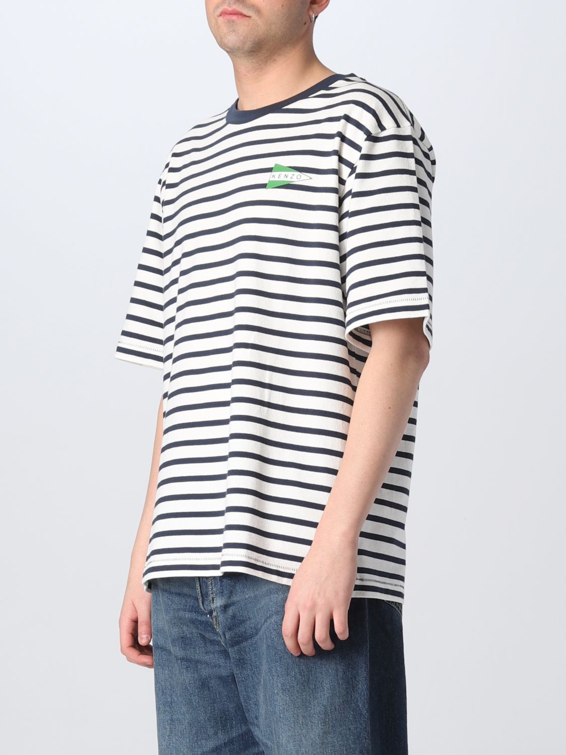 T-shirt Kenzo: T-shirt Kenzo con righe orizzontali a contrasto blue 4