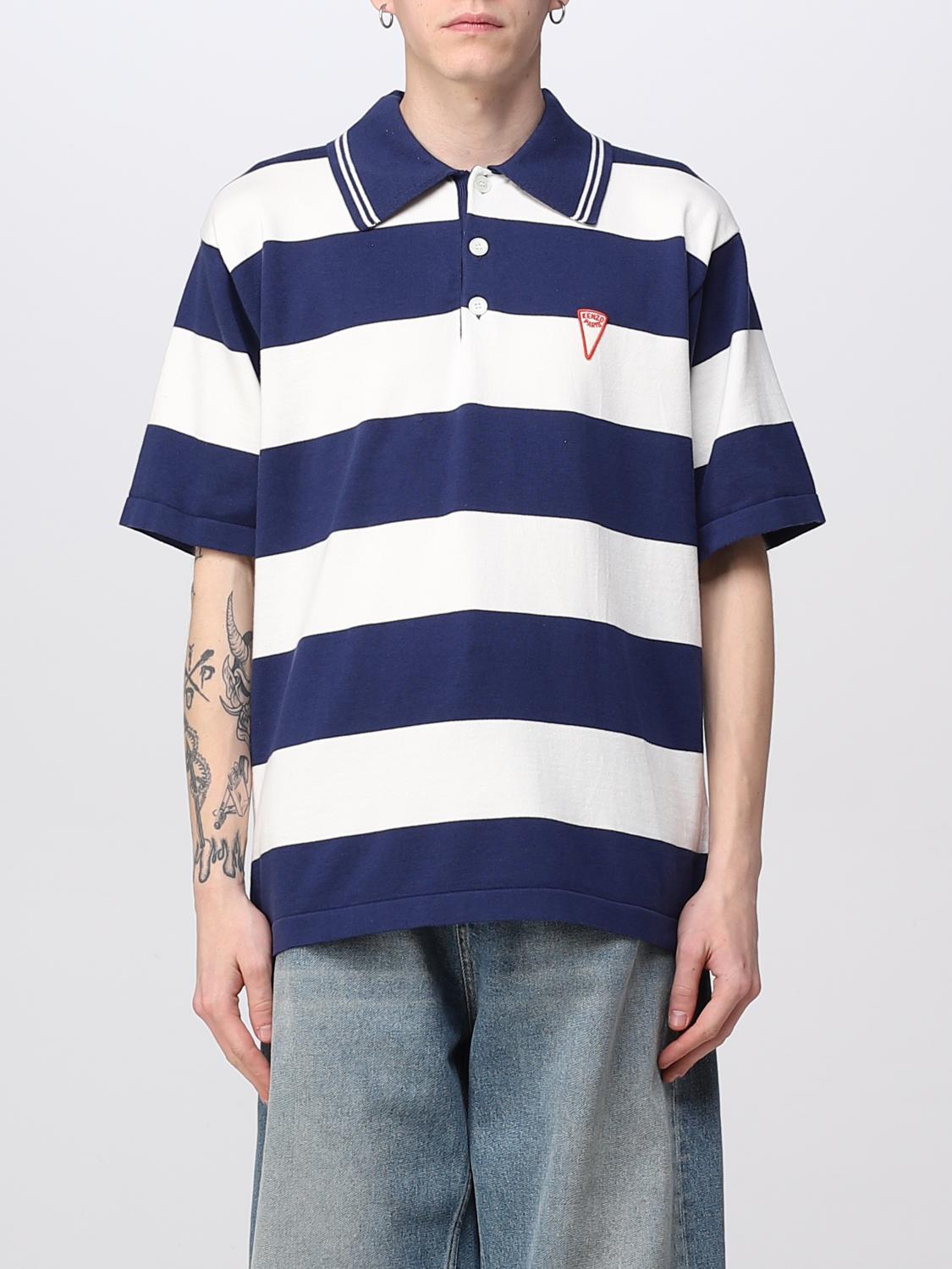 Shop Kenzo Polo Shirt  Men Color Blue