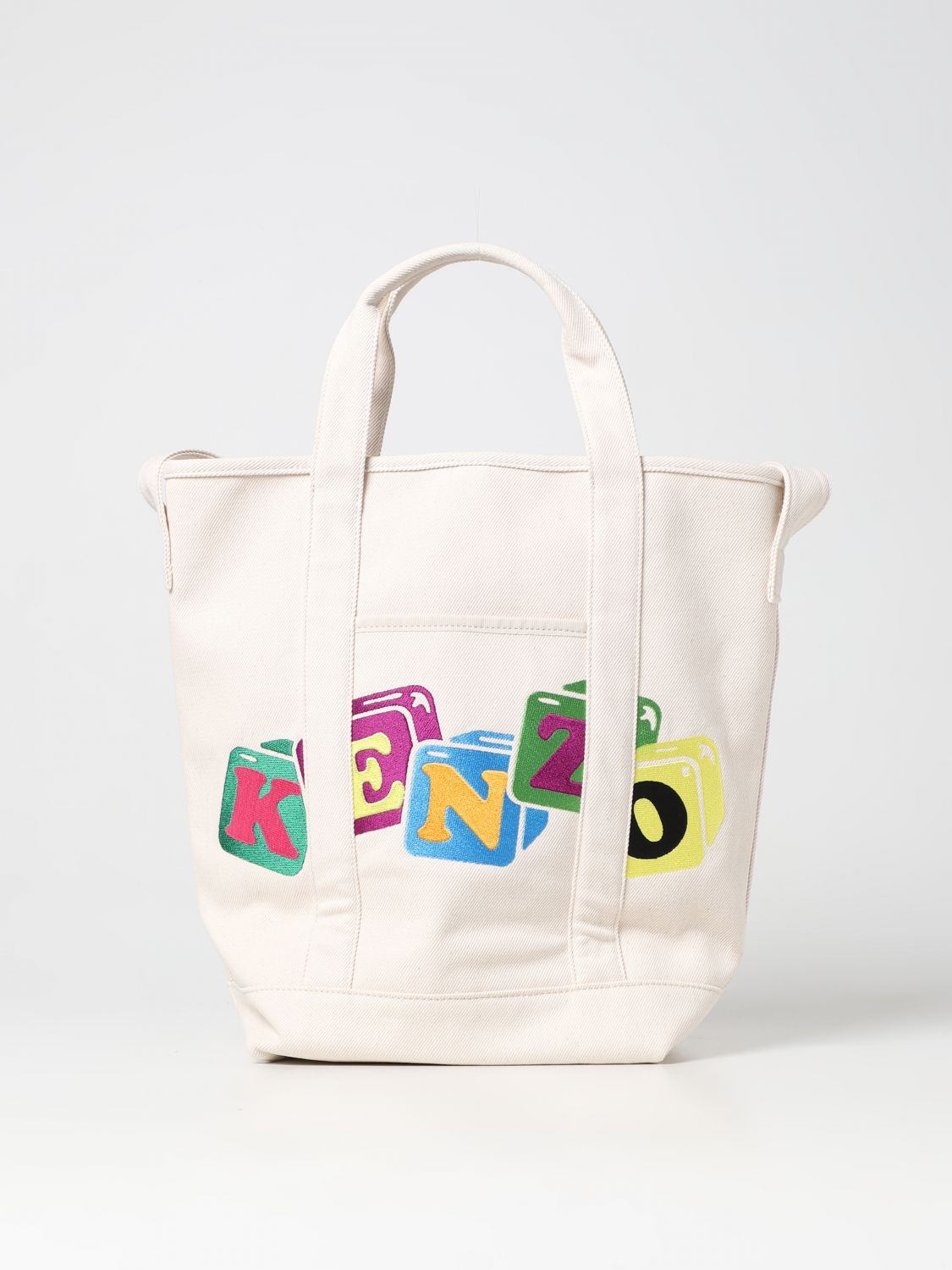 Shop Kenzo Tote Bags  Woman Color Natural