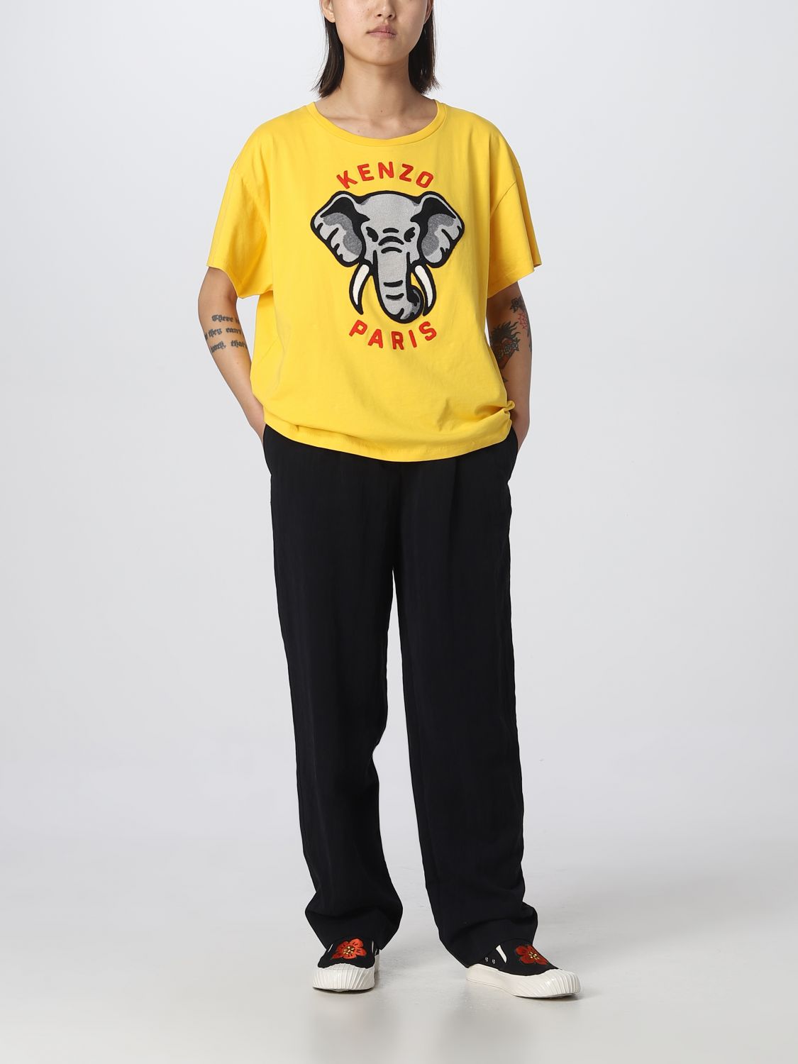 T-shirt Kenzo: T-shirt Elephant Kenzo in cotone giallo 2
