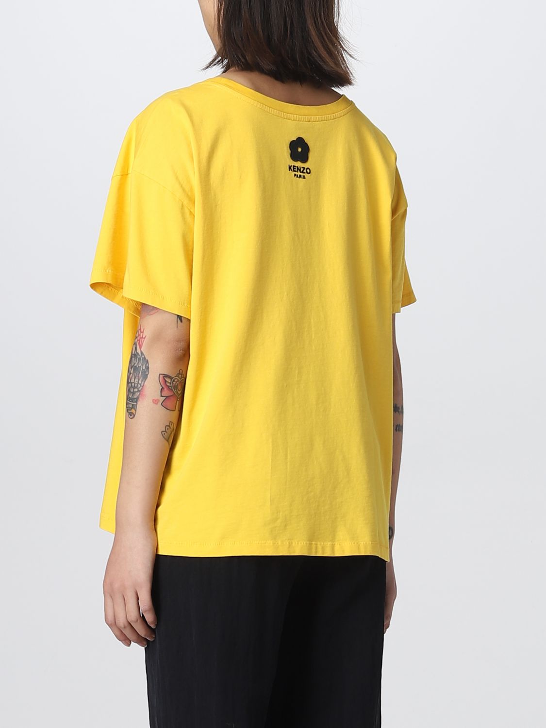 T-shirt Kenzo: T-shirt Elephant Kenzo in cotone giallo 3