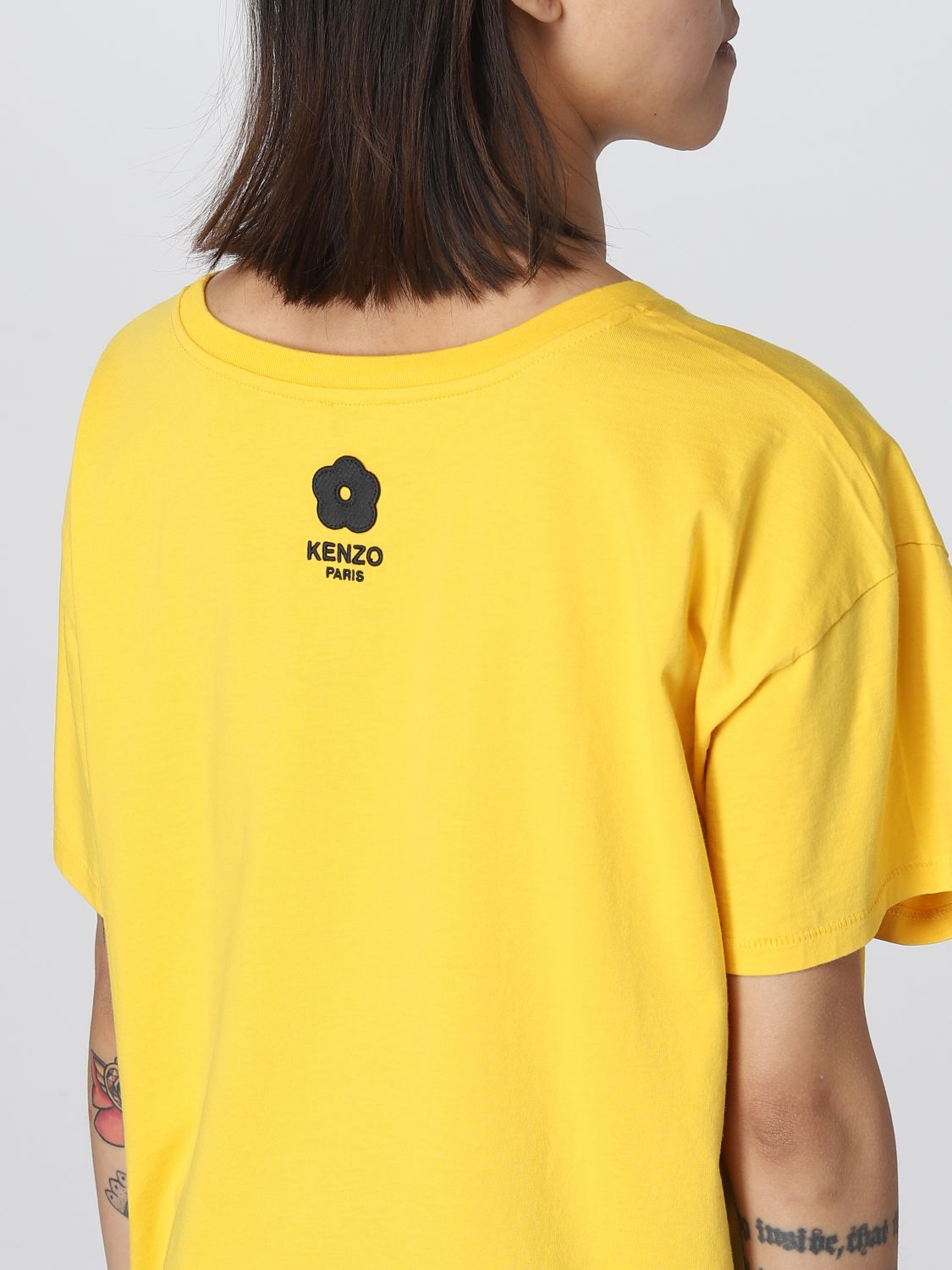 T-shirt Kenzo: T-shirt Elephant Kenzo in cotone giallo 5