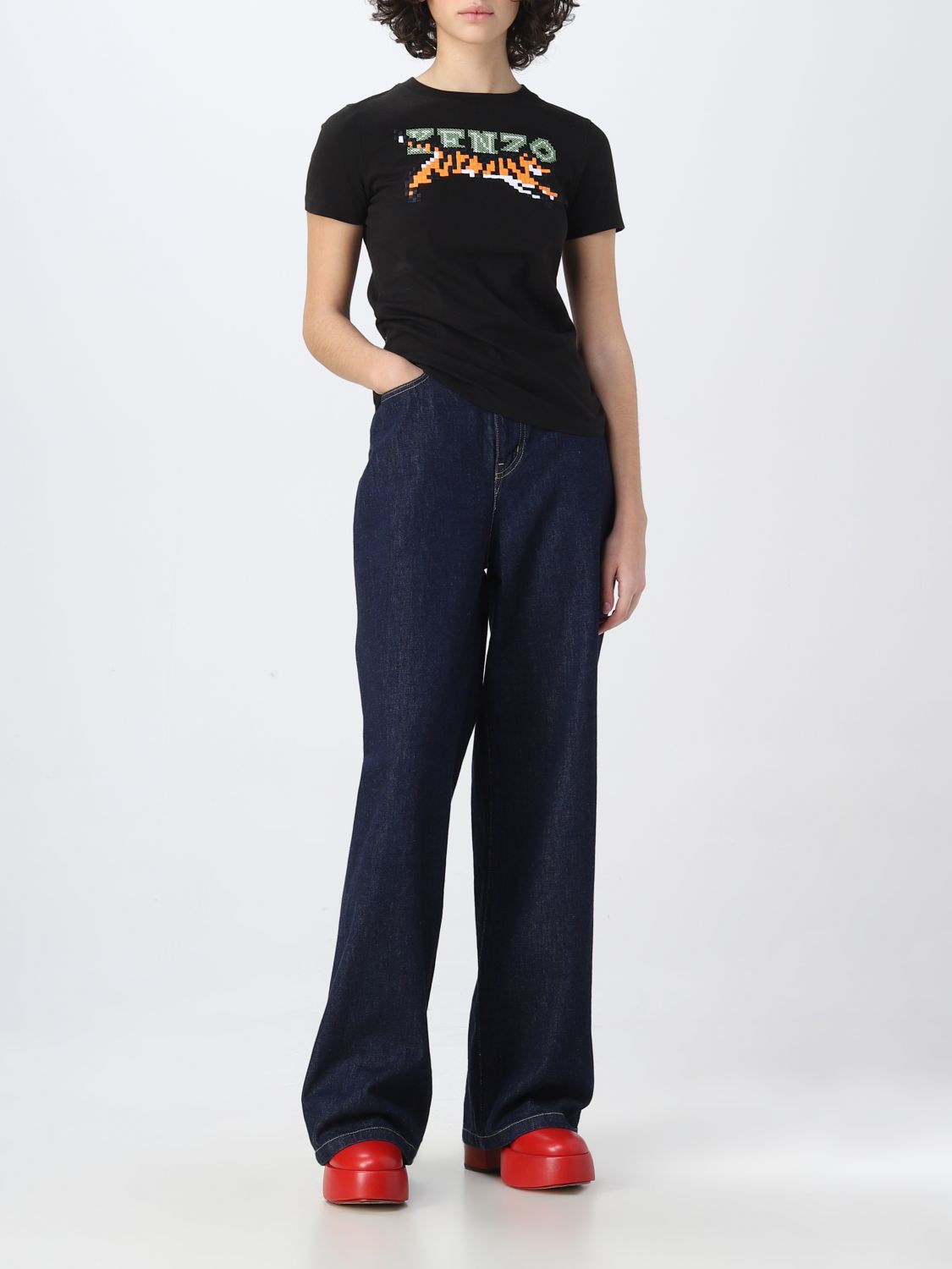 T-shirt Kenzo: T-shirt Pixel Kenzo in cotone nero 2