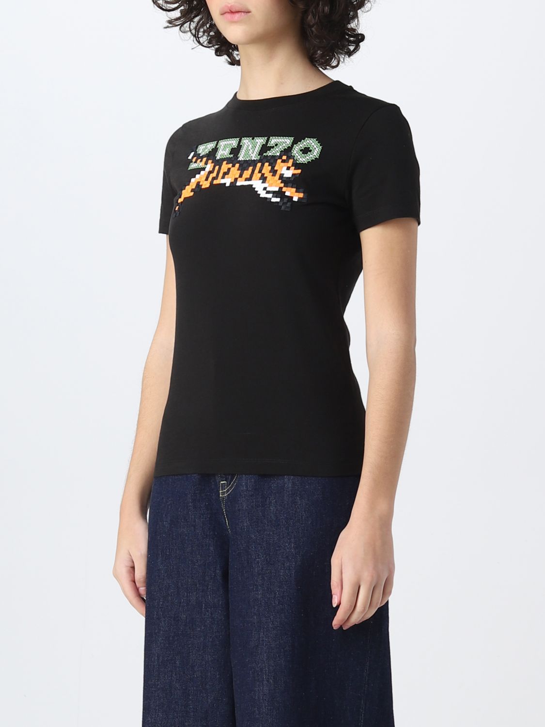 T-shirt Kenzo: T-shirt Pixel Kenzo in cotone nero 4