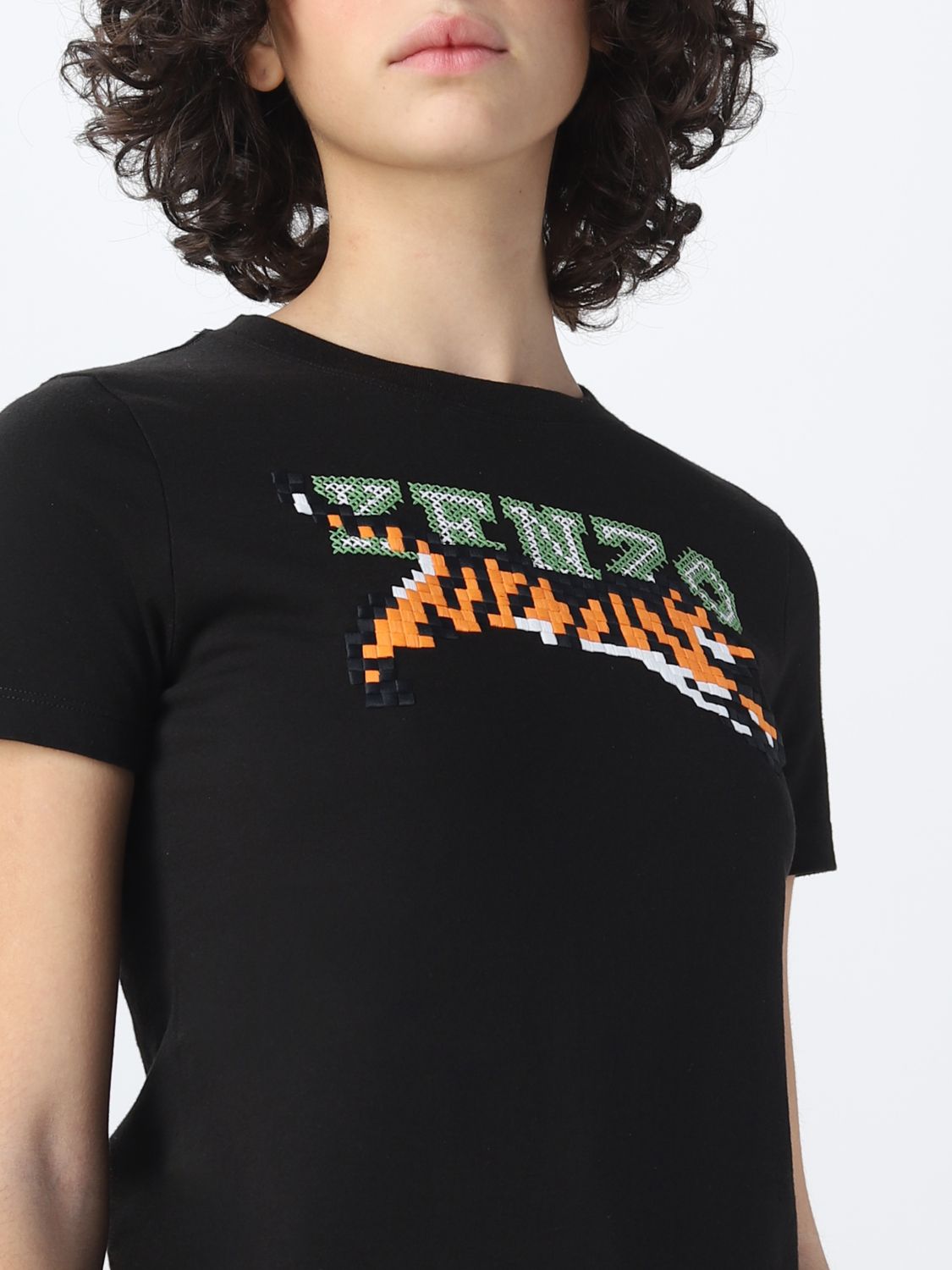 T-shirt Kenzo: T-shirt Pixel Kenzo in cotone nero 5