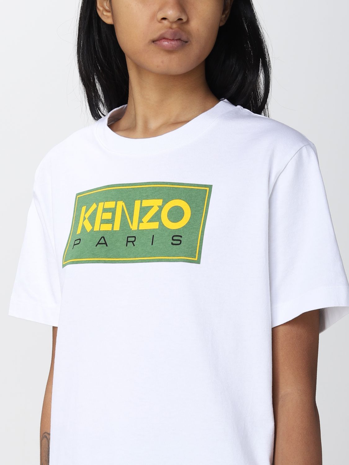 T-shirt Kenzo: T-shirt Kenzo in cotone con logo bianco 3