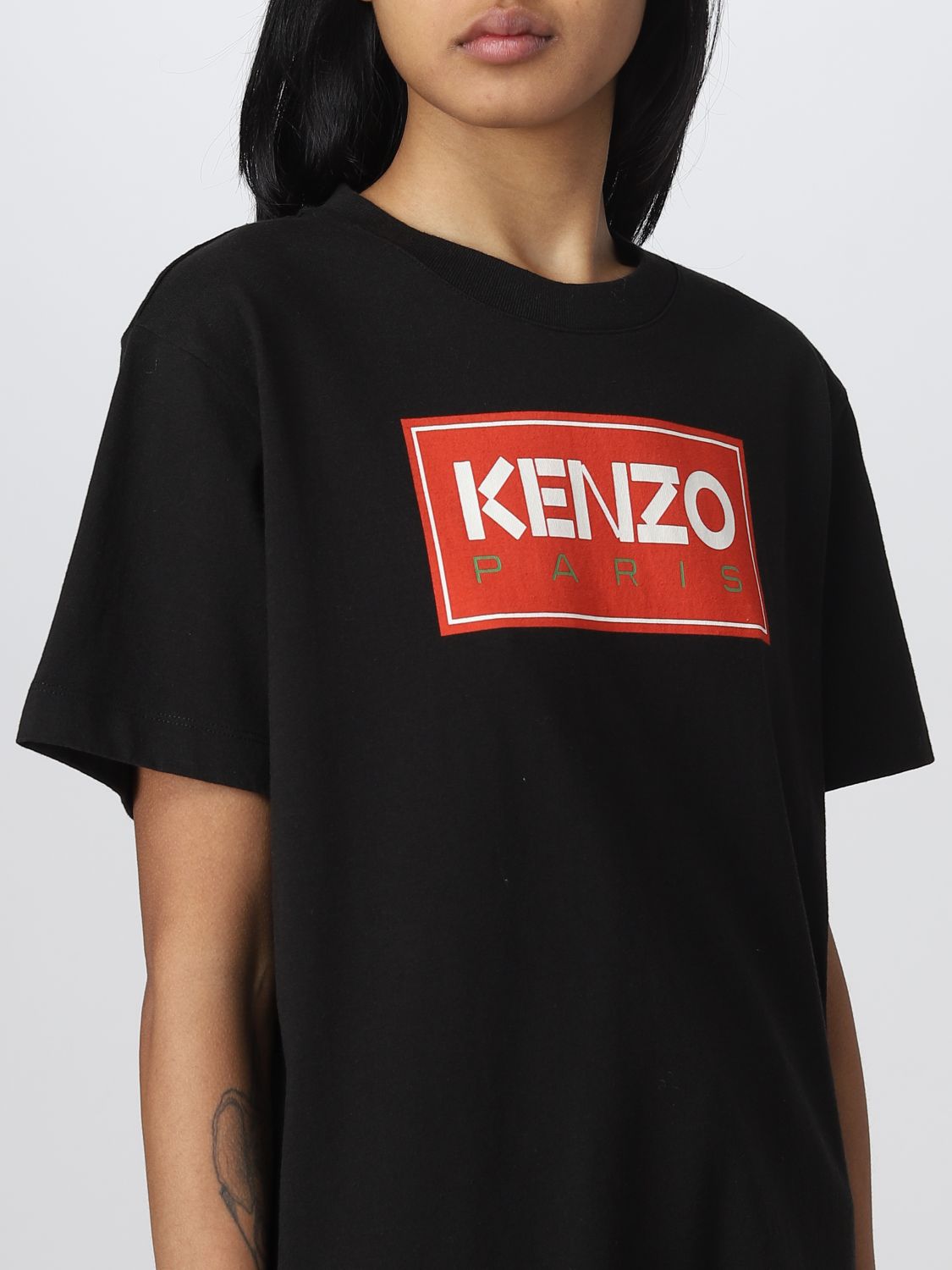 T-shirt Kenzo: T-shirt Kenzo in cotone con logo nero 5