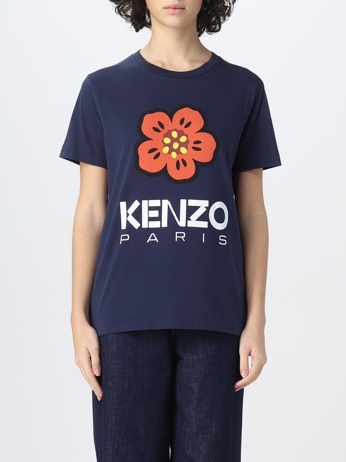 Shop Kenzo T-shirt  Woman Color Blue