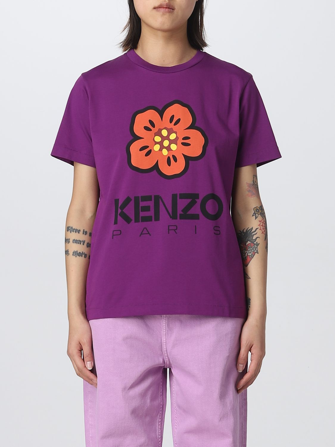 KENZO T恤 KENZO 女士 颜色 紫色,380001019