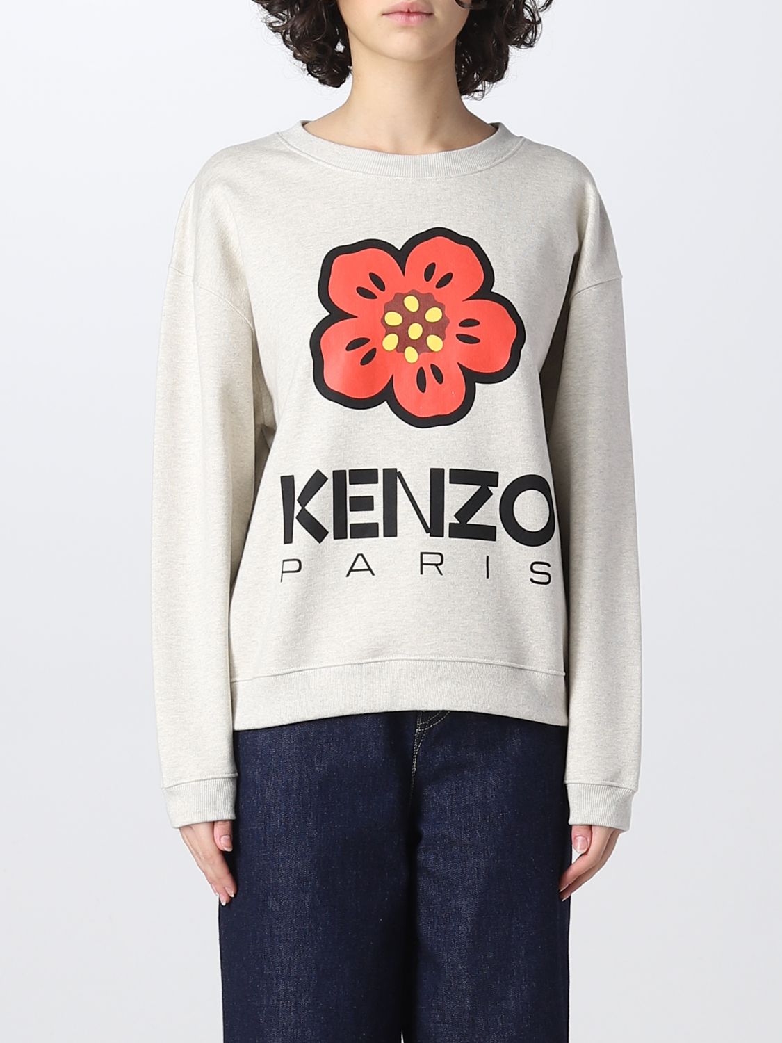 Shop Kenzo Sweatshirt  Woman Color Grey