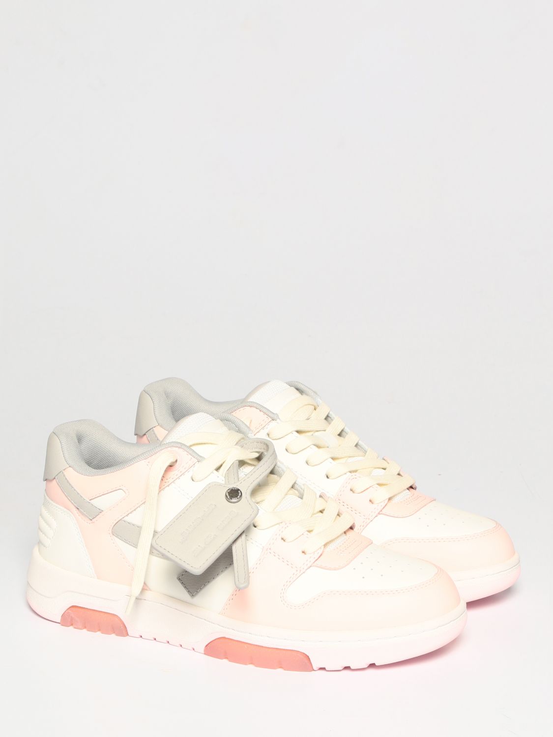 Sneakers Off-White: Sneakers Out Of Office Off-White in pelle rosa 2