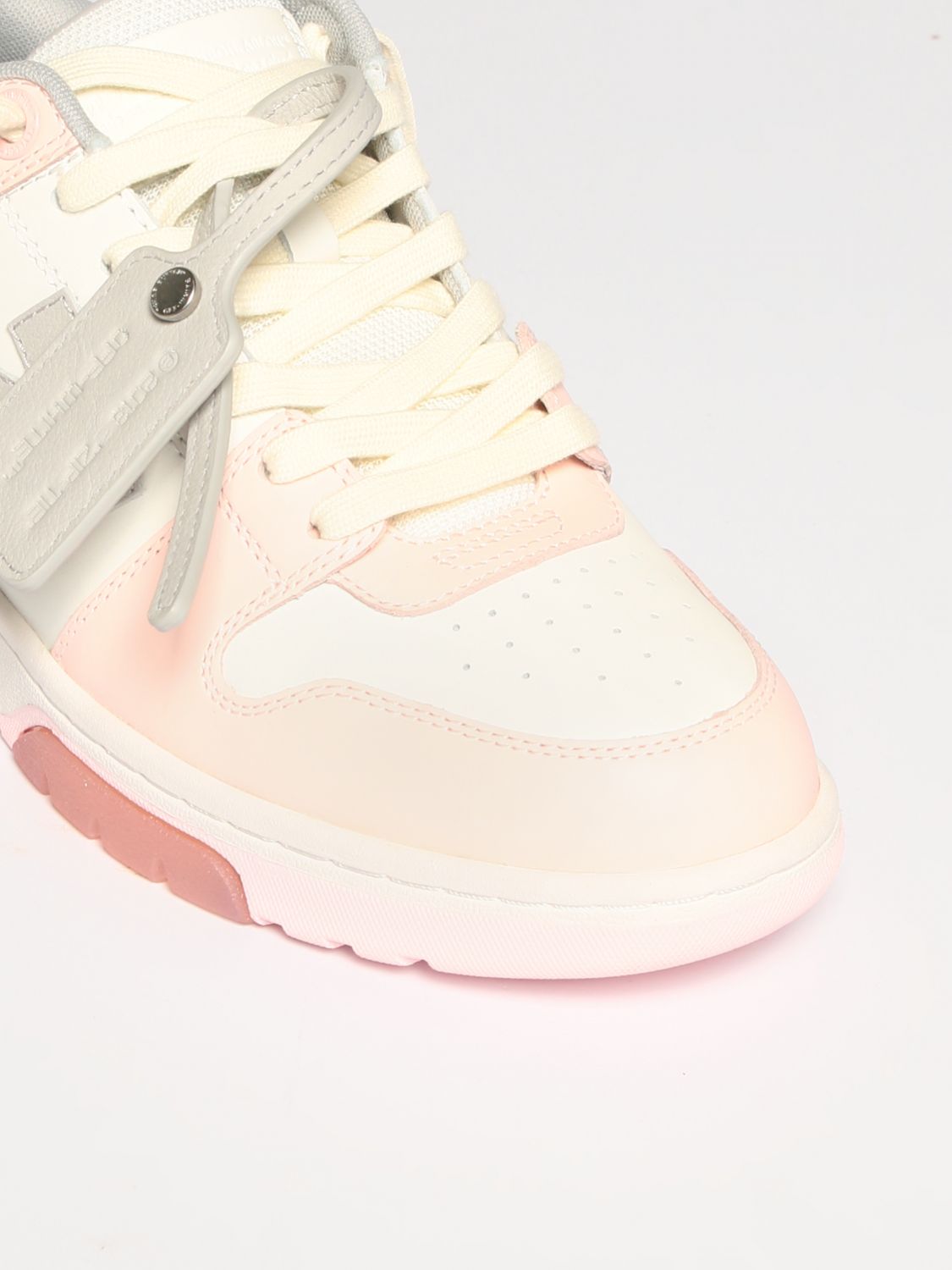 Sneakers Off-White: Sneakers Out Of Office Off-White in pelle rosa 4