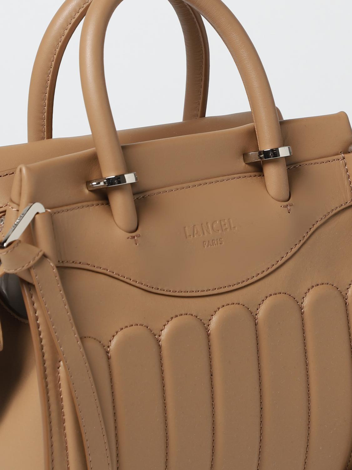 LANCEL black crocodile skin handbag top handle