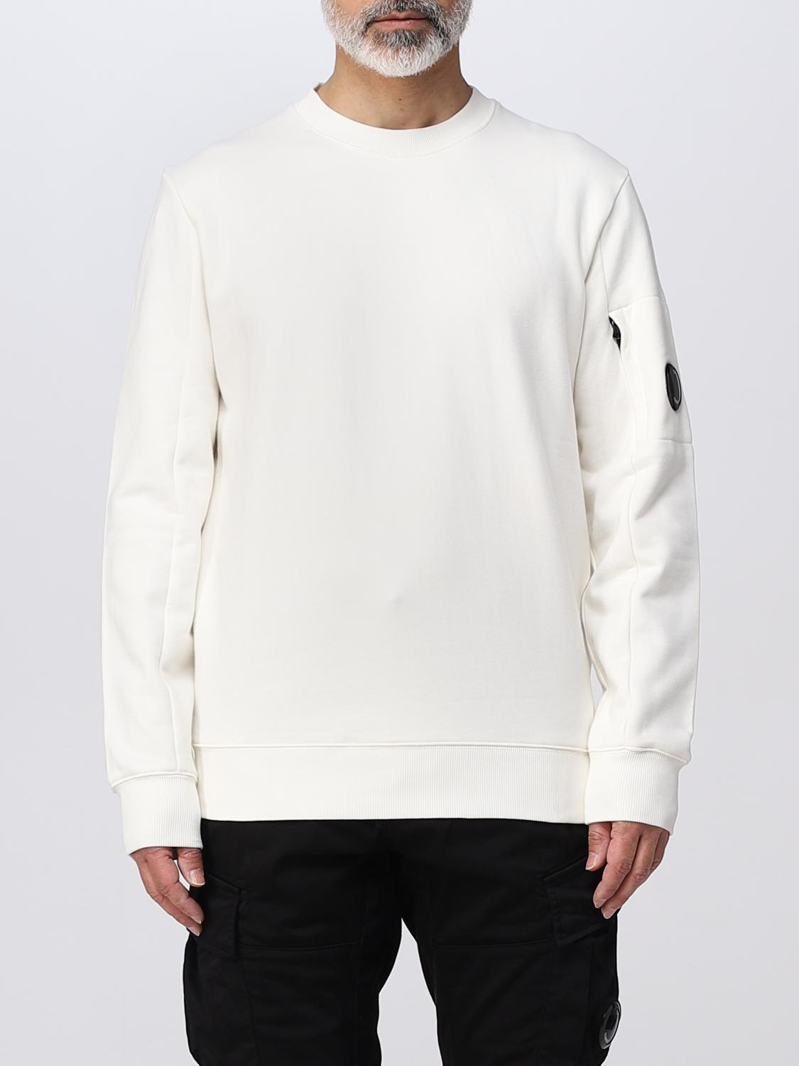 C.p. Company Felpa Girocollo Diagonal Raised In White