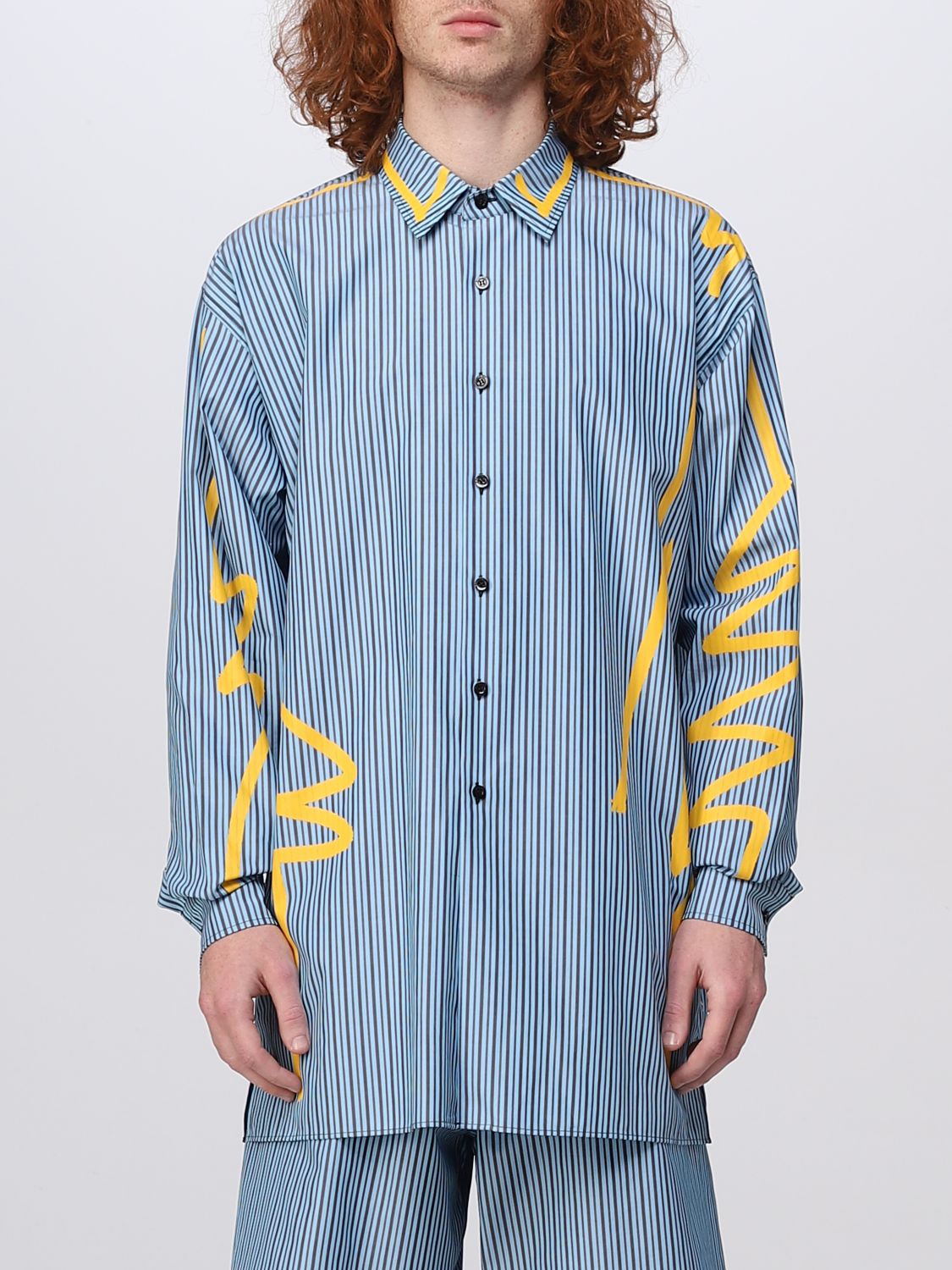 MOSCHINO COUTURE: shirt for man - Gnawed Blue | Moschino Couture shirt ...