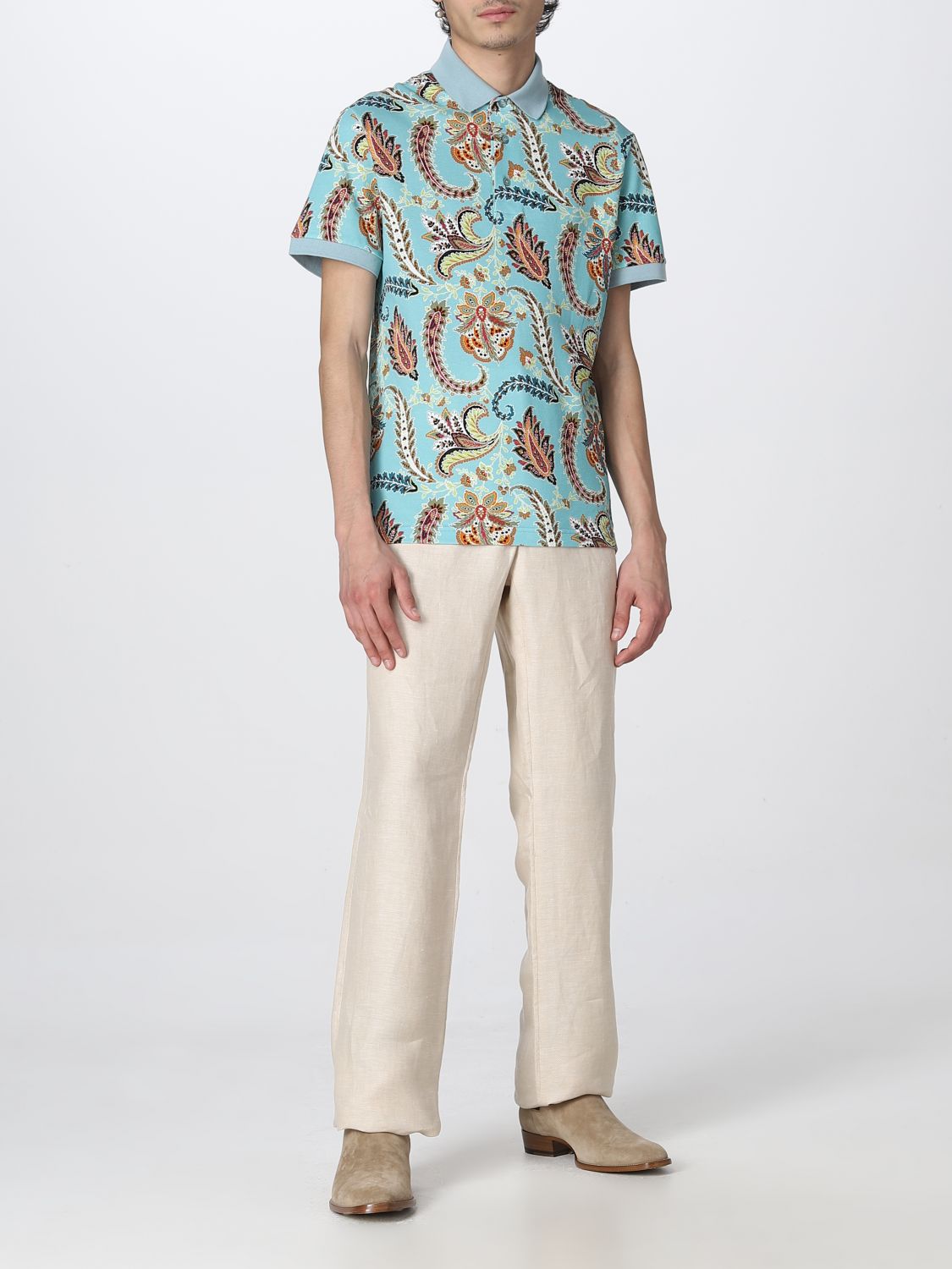 Polo Etro: Polo Etro in cotone azzurro 2