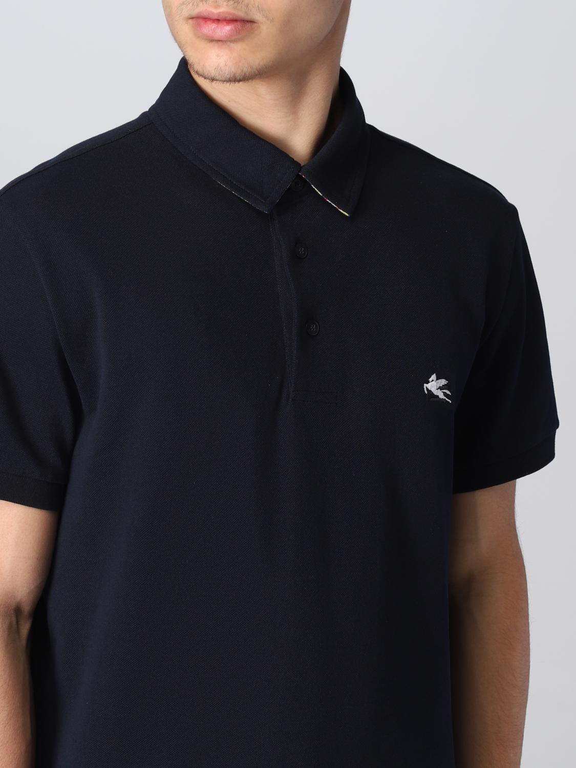 Polo Etro: Polo Etro con logo Pegaso ricamato a contrasto blue navy 5