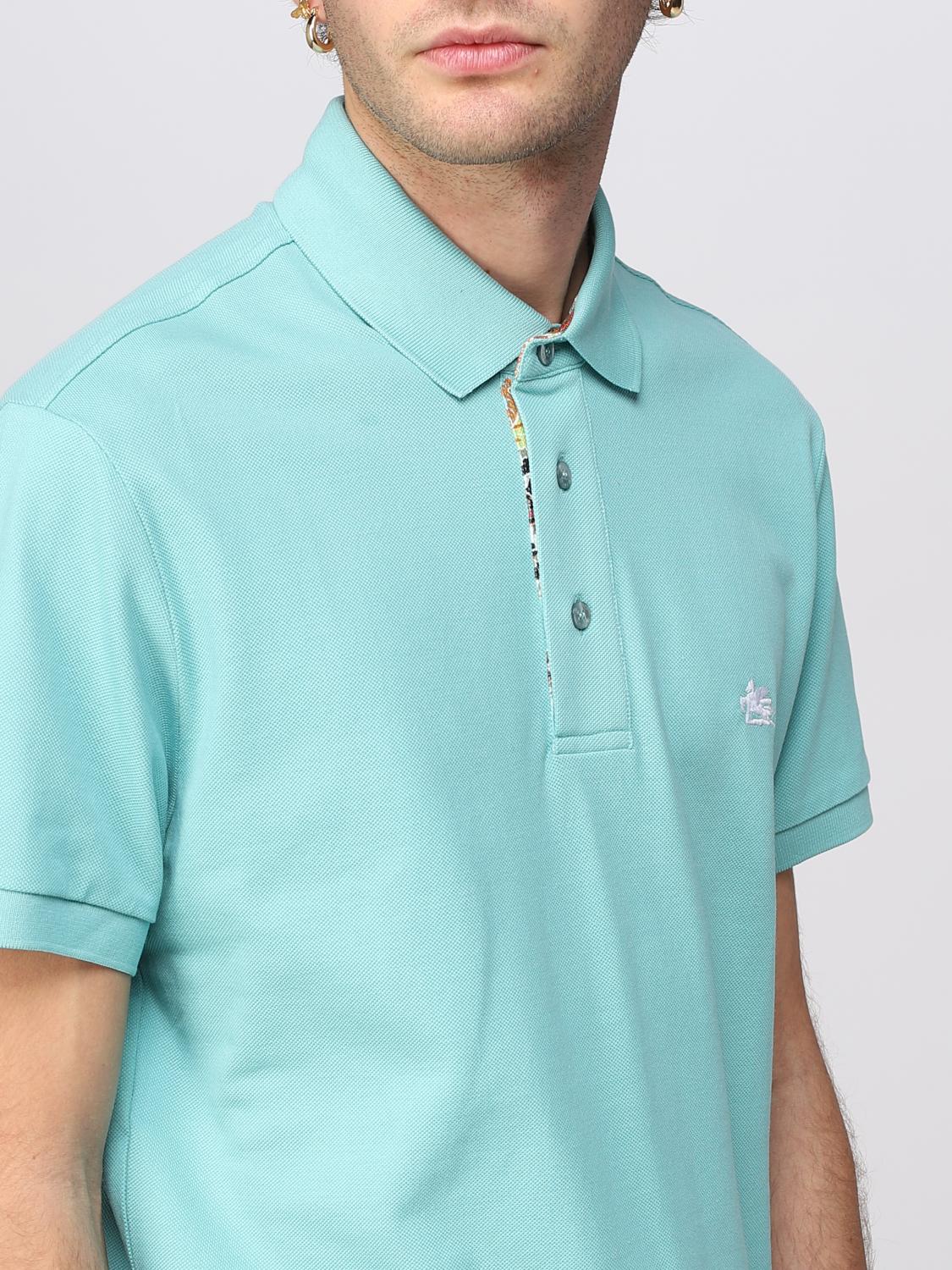 Polo Etro: Polo Etro in piquet con logo Pegaso ricamato azzurro 5