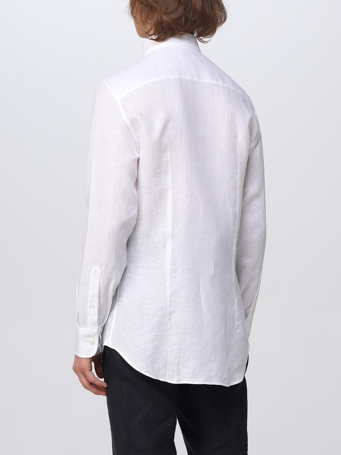Camicia Etro: Camicia Etro in lino con logo Pegaso ricamato bianco 3