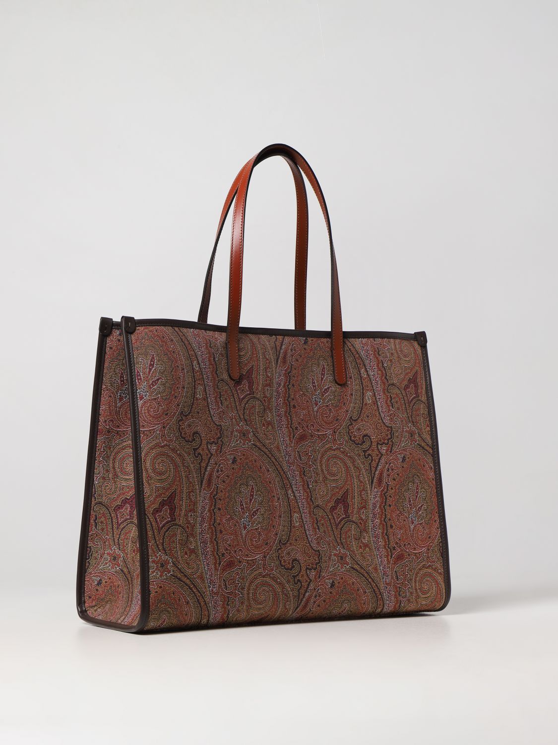 Leather tote Etro Brown in Leather - 30999739