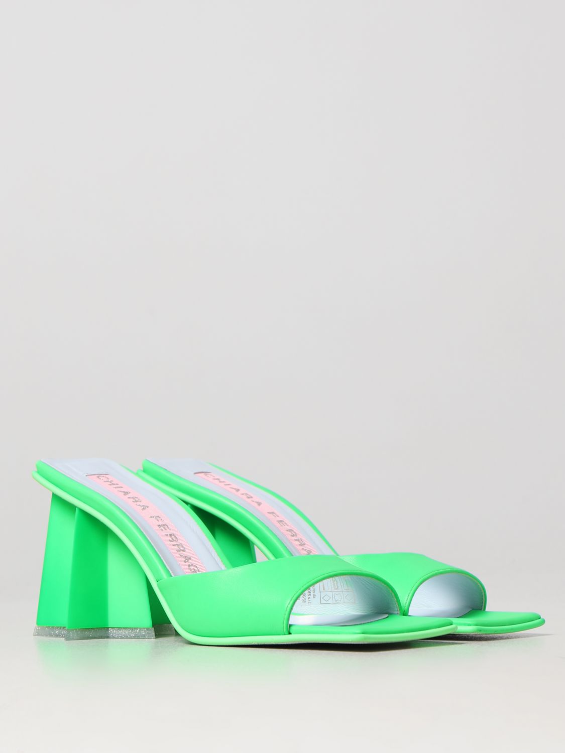 CHIARA FERRAGNI: heeled sandals for woman - Green | Chiara Ferragni ...
