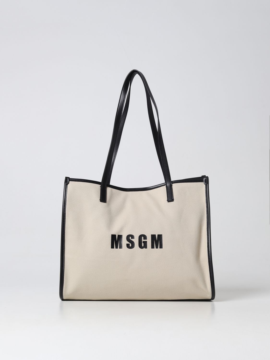MSGM: bag in canvas - Beige | Msgm tote bags MDZ24741 online at ...