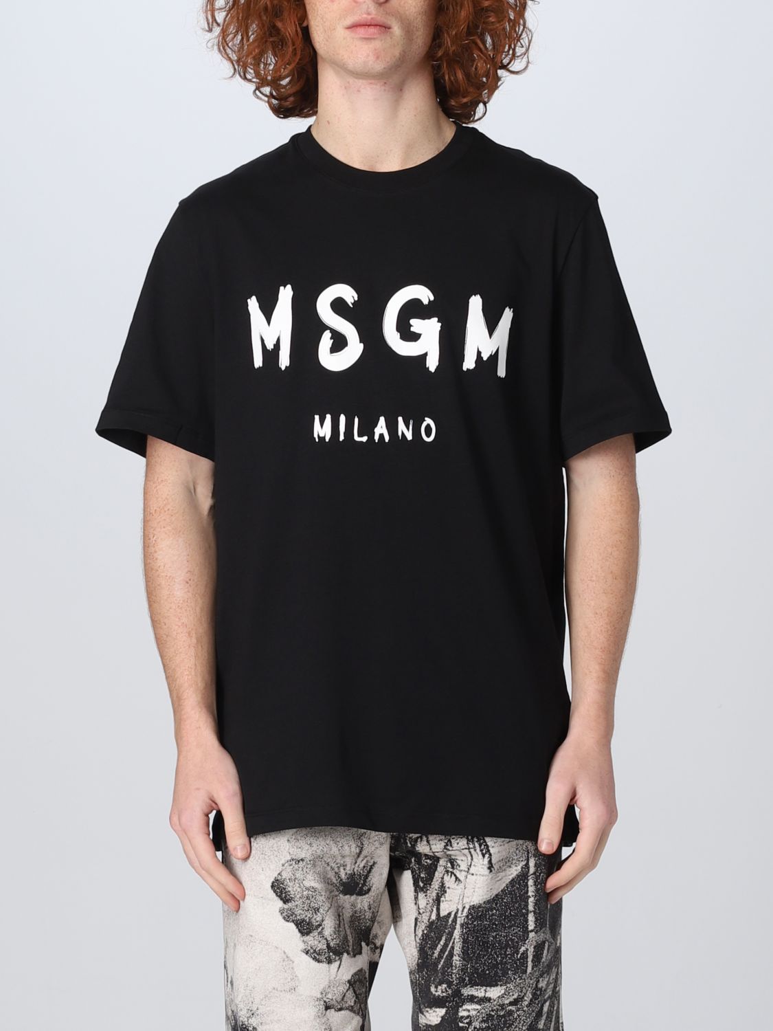 MSGM：Tシャツ メンズ - ブラック | GIGLIO.COMオンラインのMsgm T ...