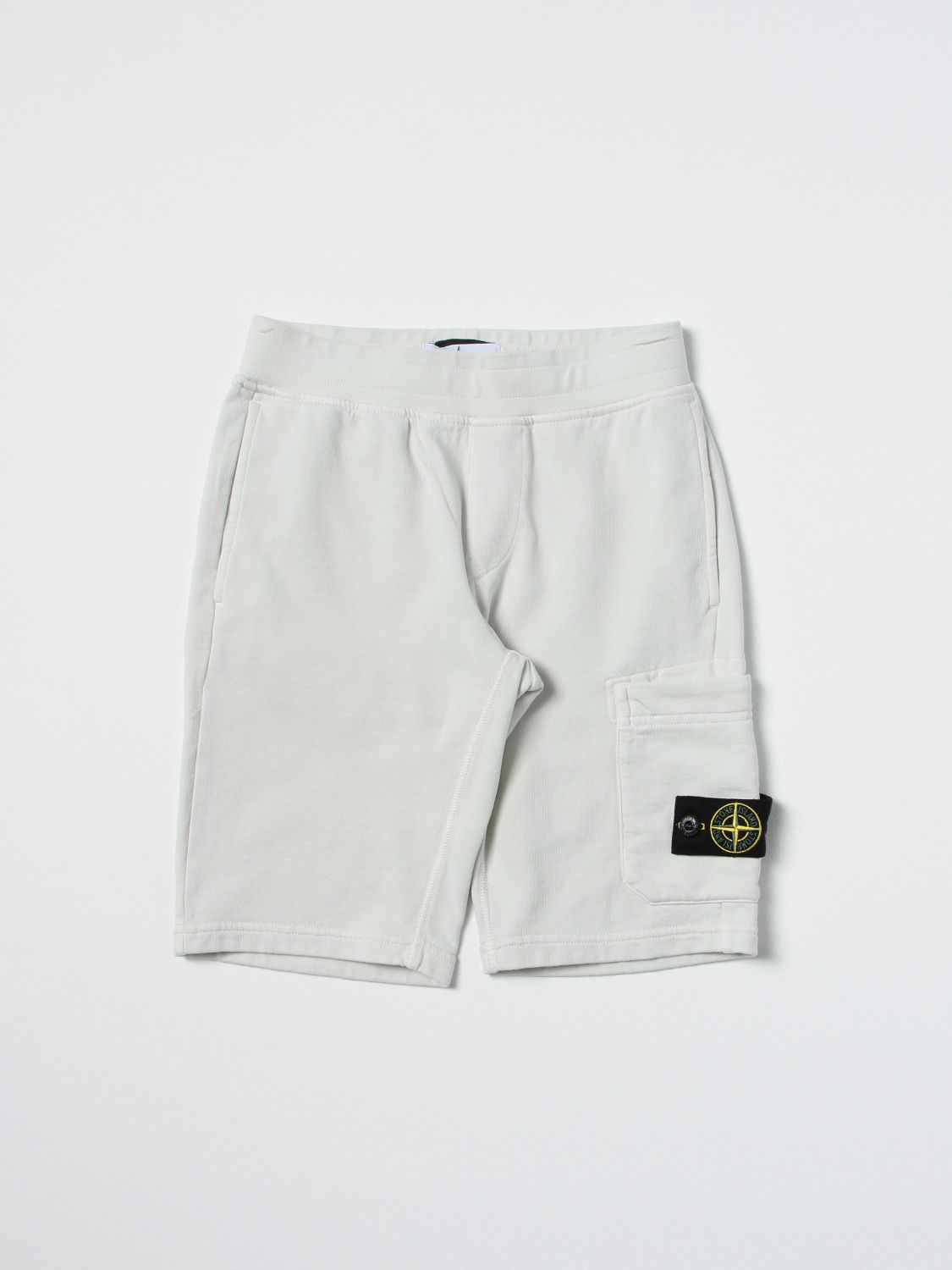 Stone Island Junior Kids' Stone Island Shorts In Solid Color Cotton In Grey