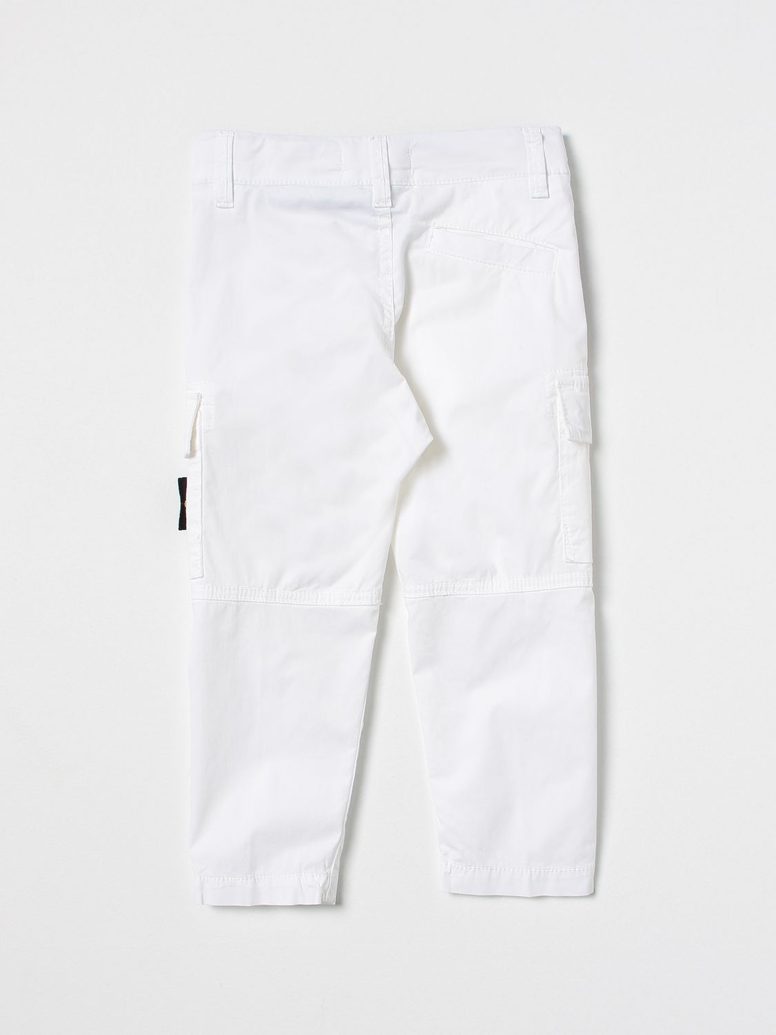 STONE ISLAND JUNIOR pants for boys White Stone Island Junior pants