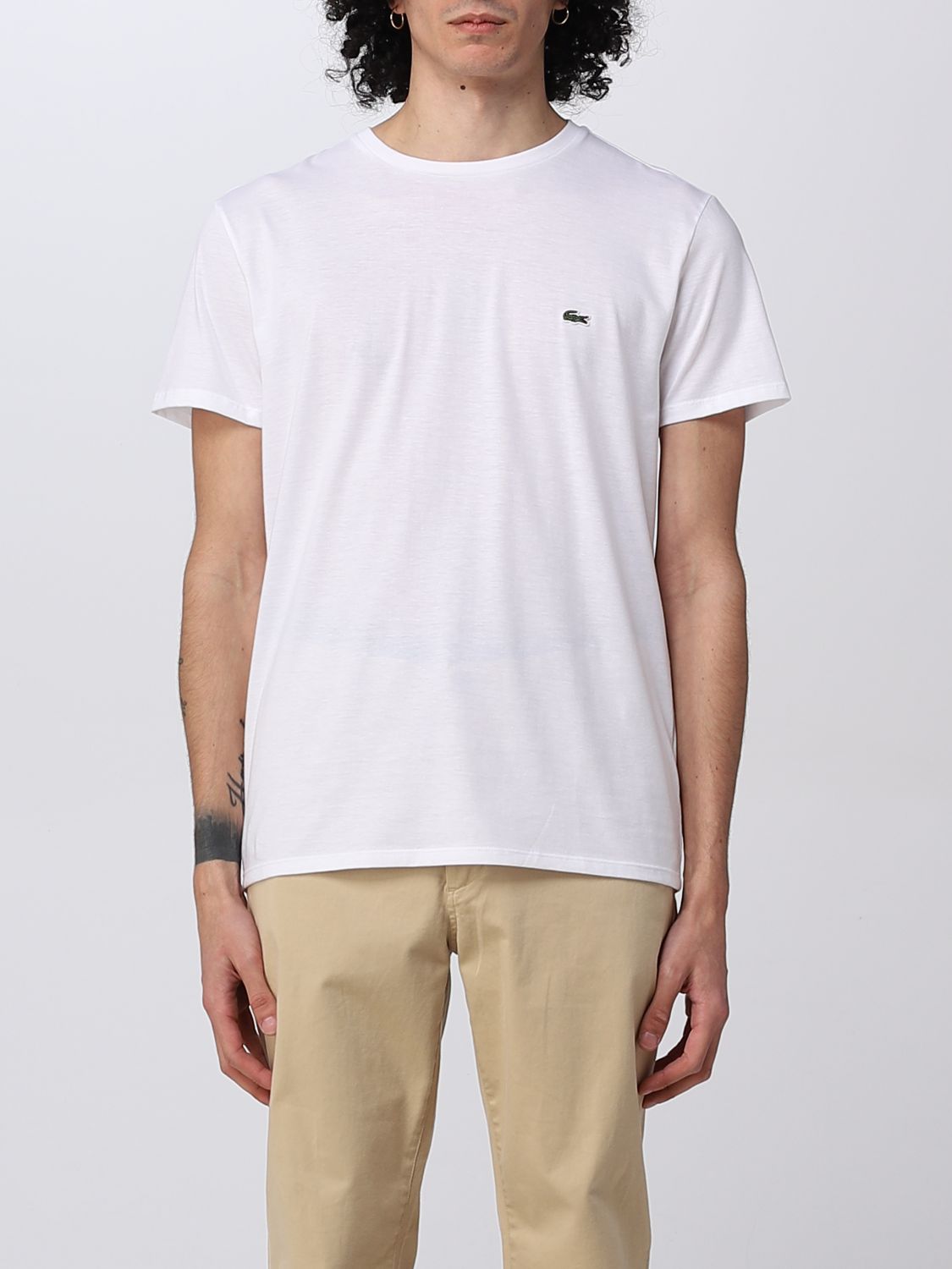 LACOSTE: t-shirt for man - White | Lacoste t-shirt TH6709 online on ...