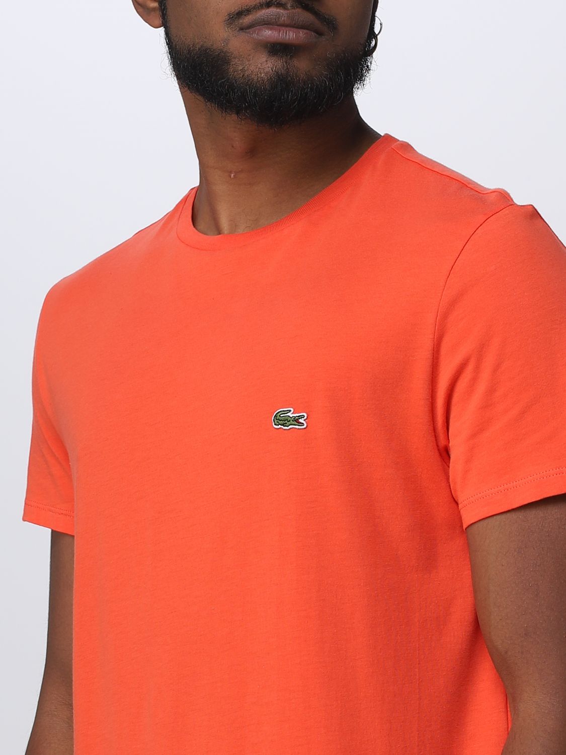 t-shirt for man - Orange Lacoste t-shirt TH6709 online on GIGLIO.COM