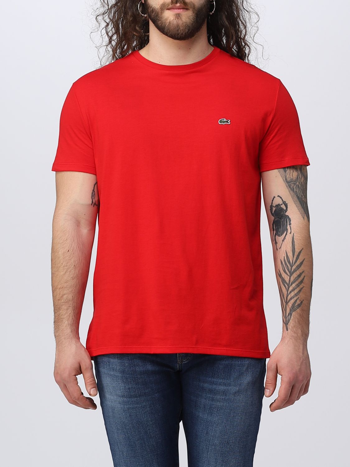 lounge kemikalier Personlig Lacoste Outlet: t-shirt for man - Red | Lacoste t-shirt TH6709 online at  GIGLIO.COM