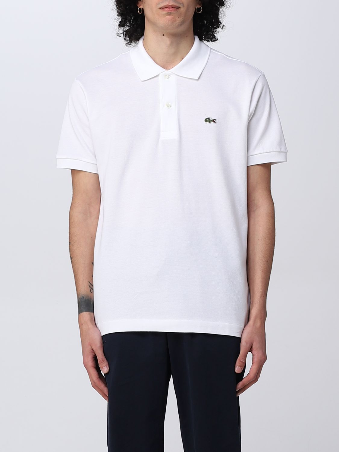 Shop Lacoste Polo Shirt  Men Color White