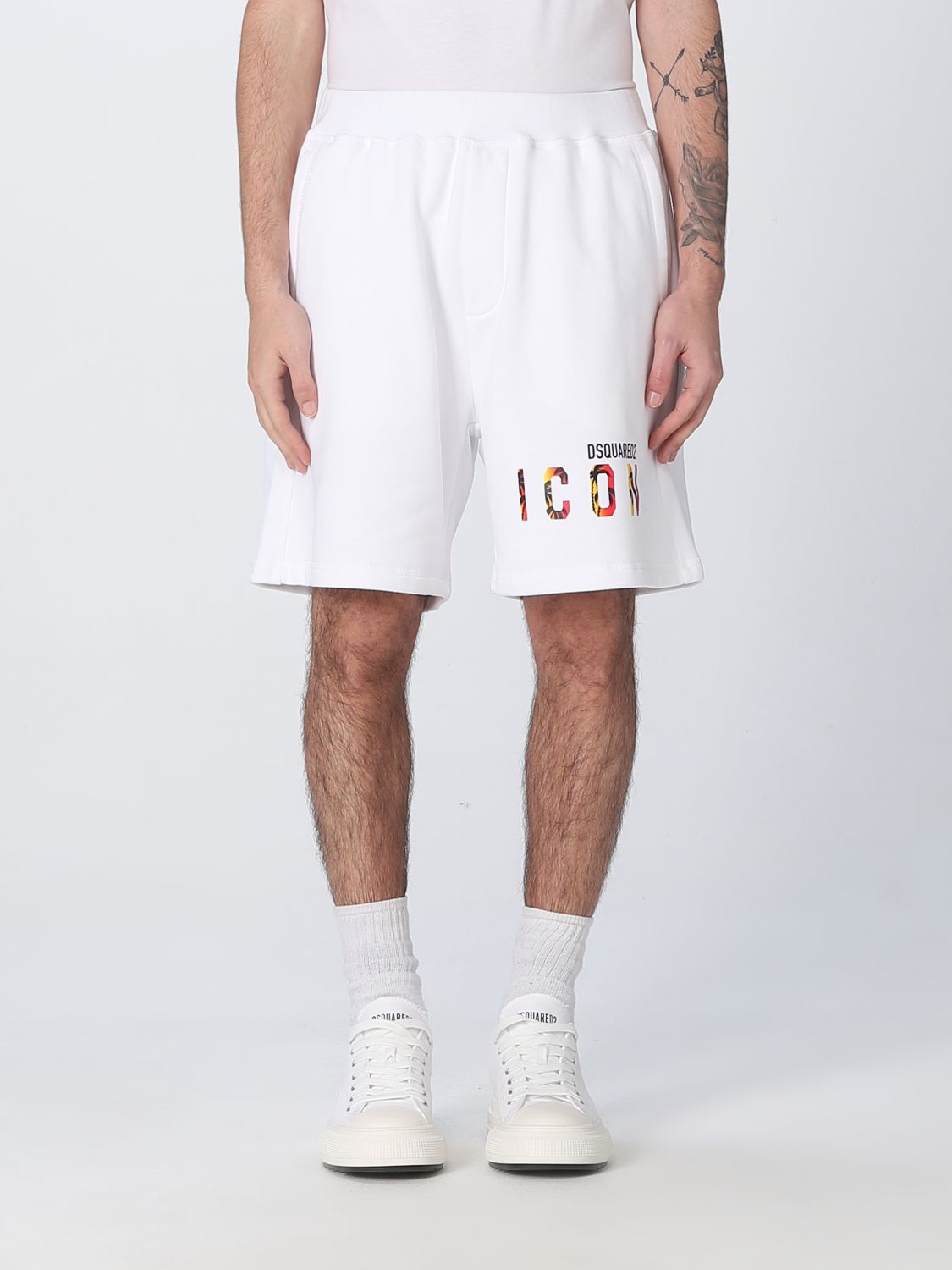Shop Dsquared2 Shorts In Cotton In White