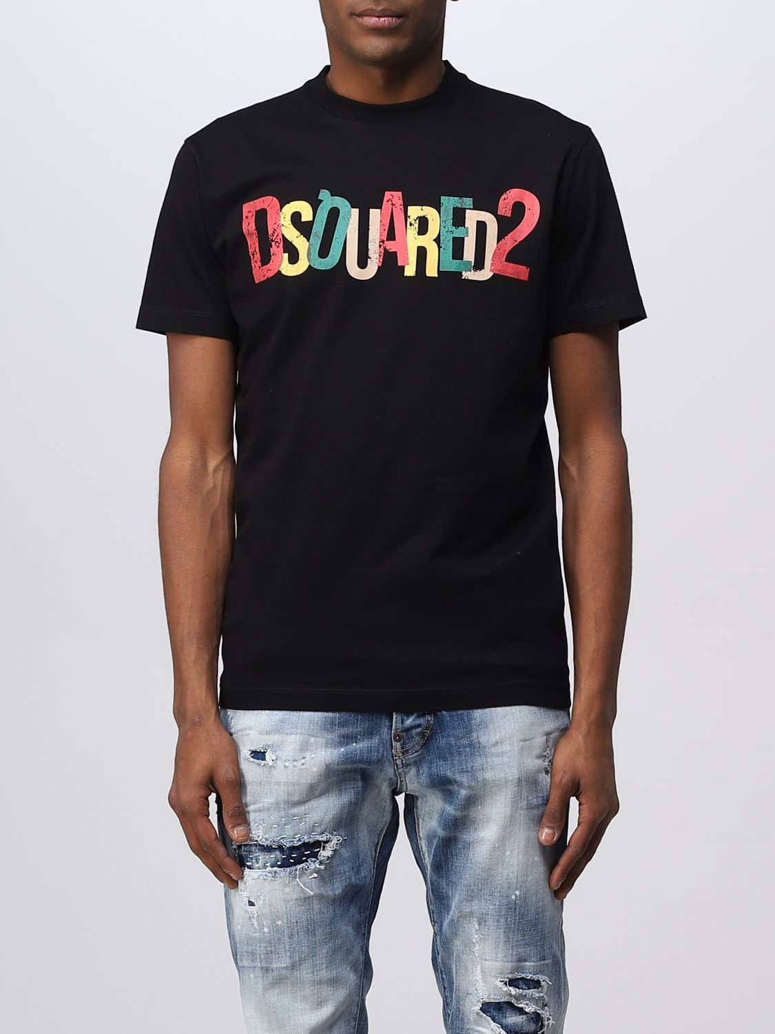 DSQUARED2：Tシャツ メンズ - ブラック | GIGLIO.COMオンラインの