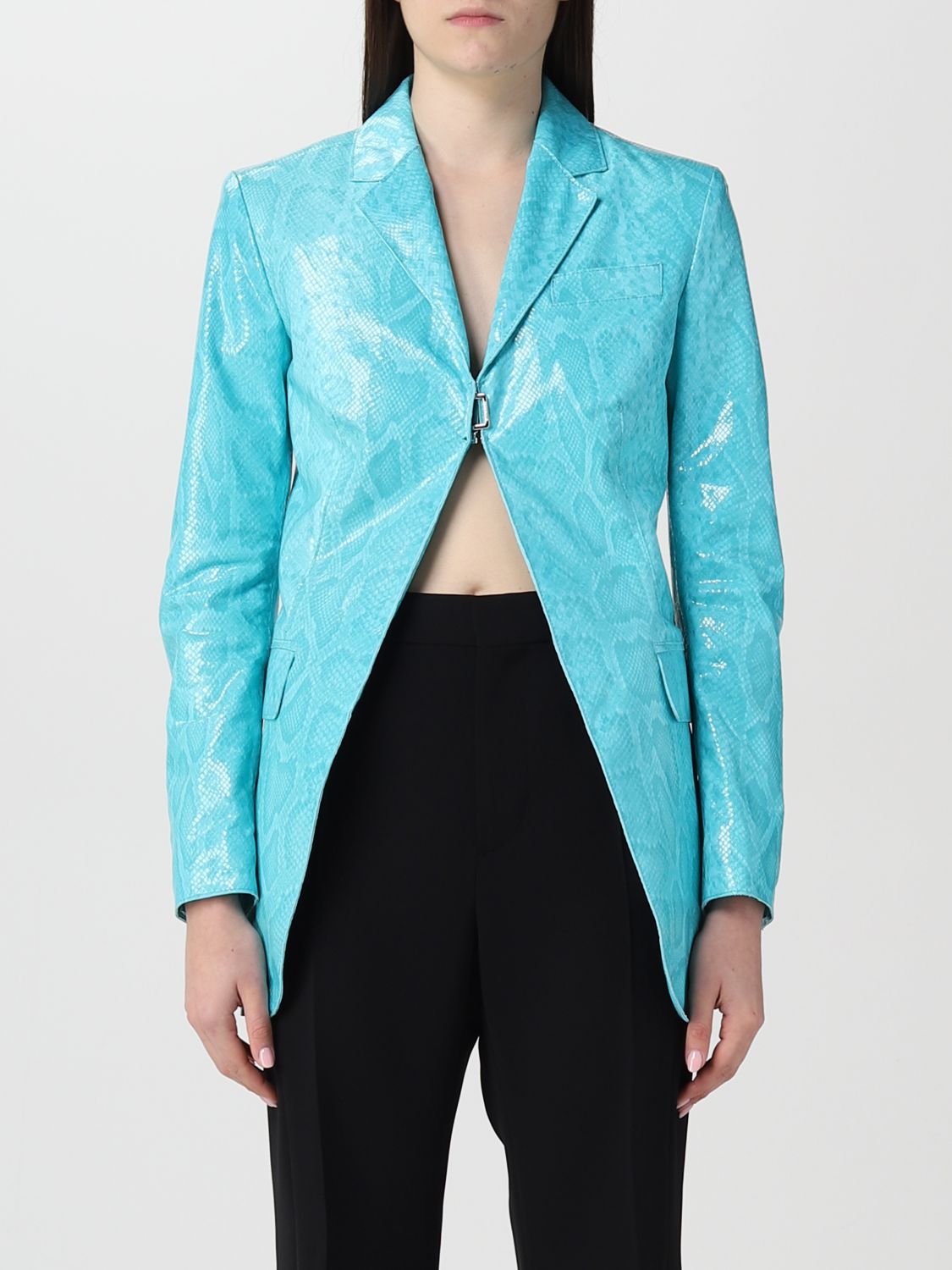 DSQUARED2: blazer for woman - Gnawed Blue | Dsquared2 blazer ...