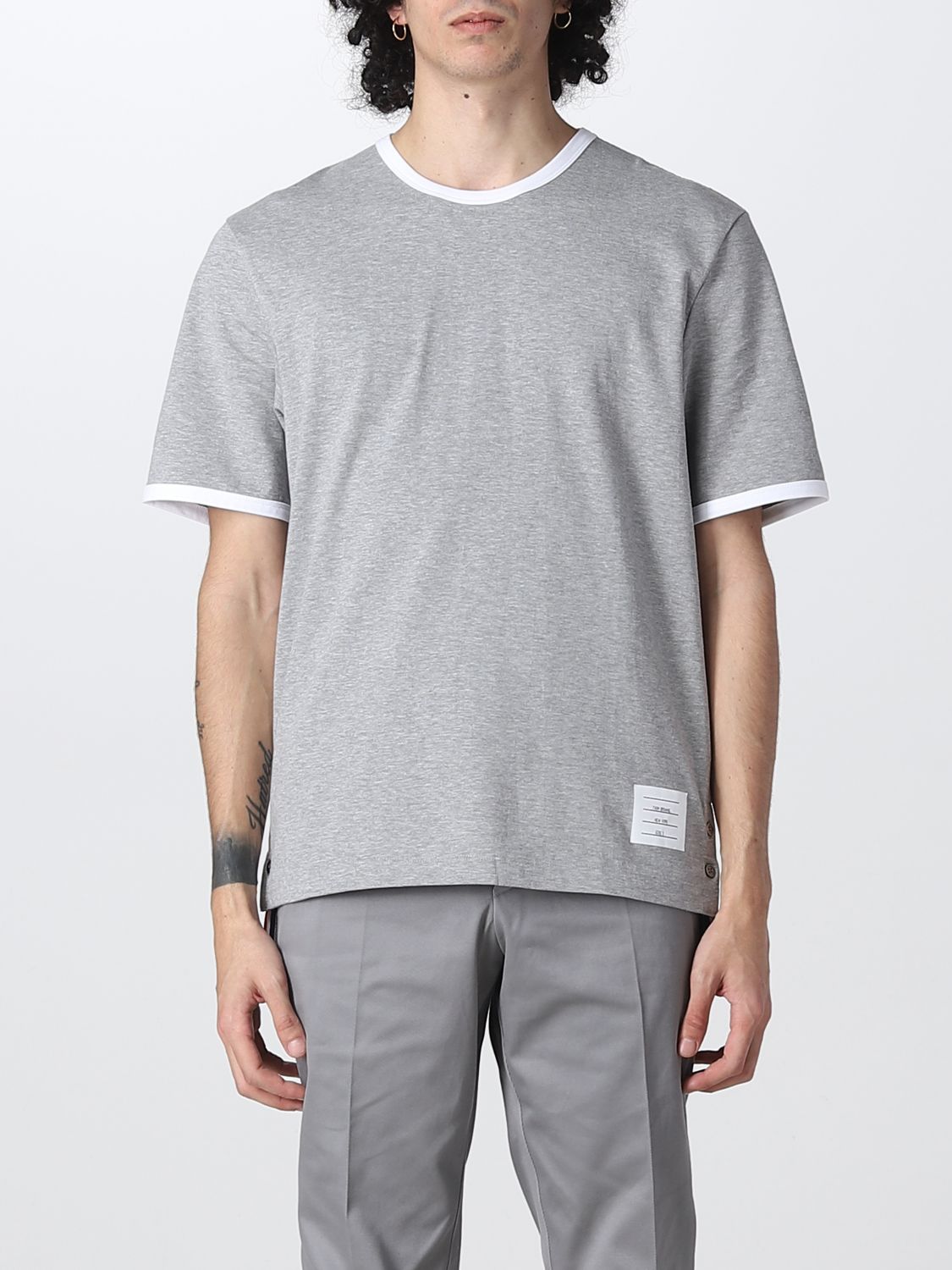 THOM BROWNE: t-shirt for man - Grey | Thom Browne t-shirt MJS083A00042 ...