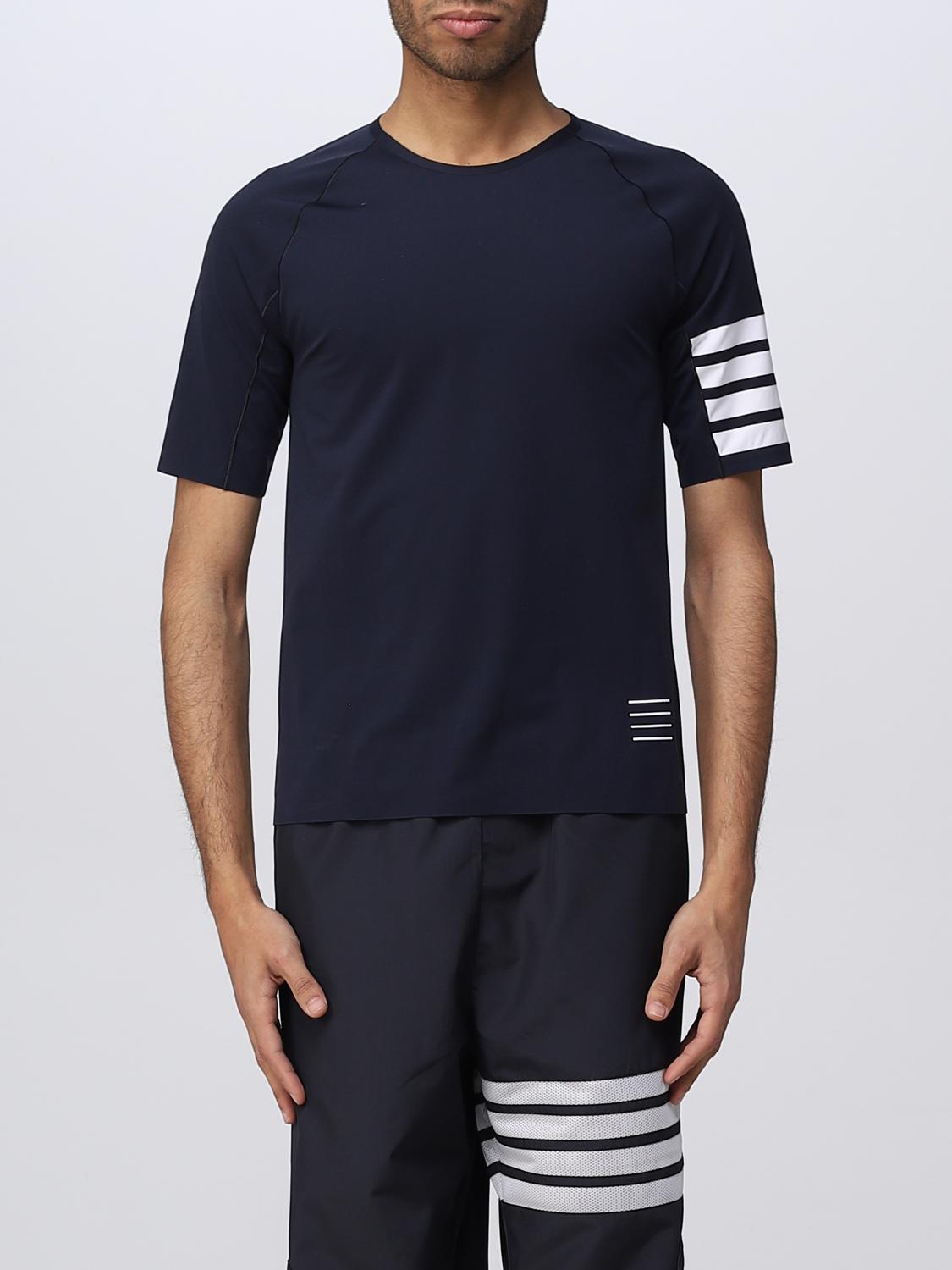 Thom Browne 4-bar Stripe Cotton Jersey T-shirt In Blue