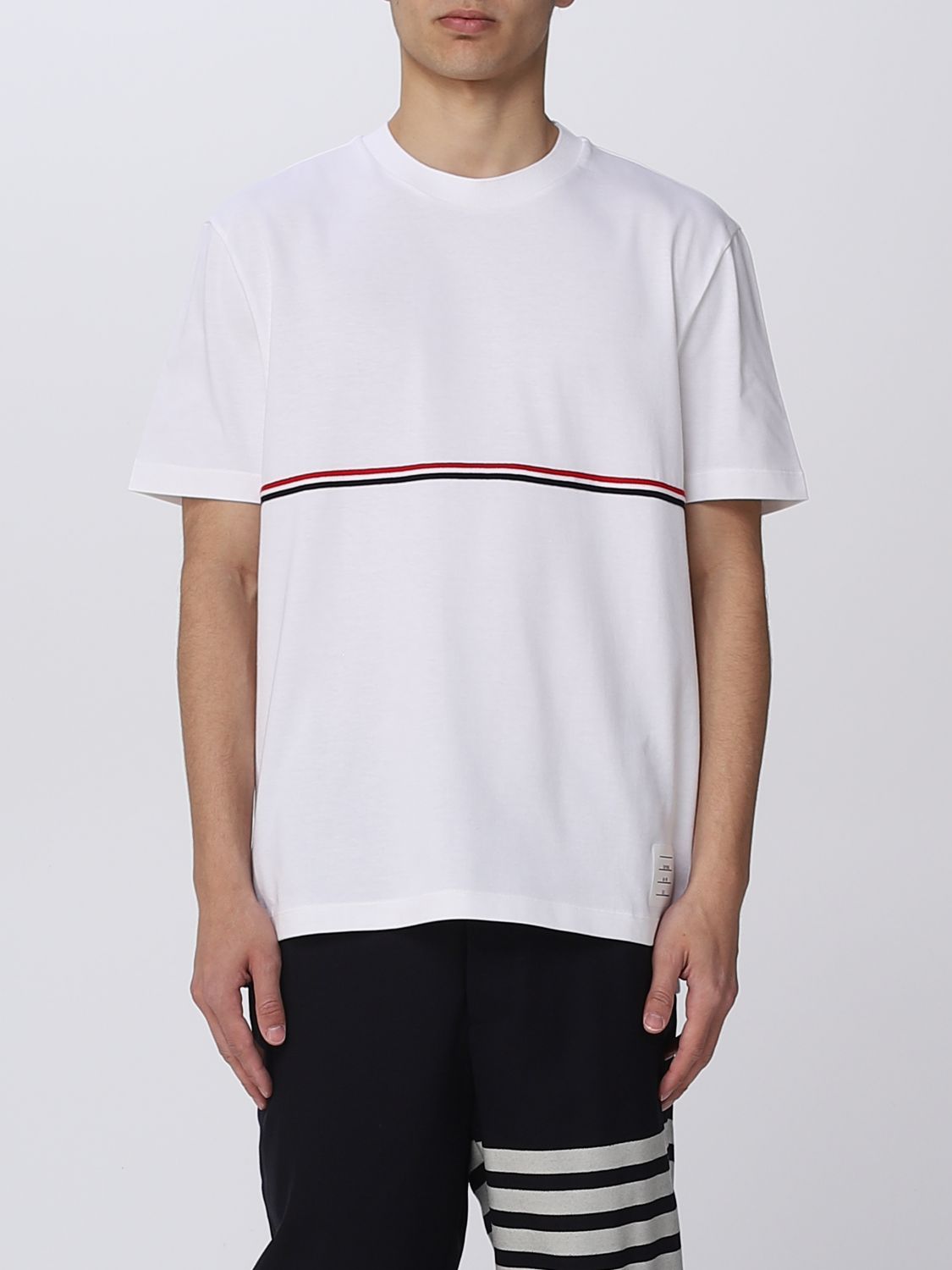 THOM BROWNE: t-shirt for man - White | Thom Browne t-shirt MJS221AJ0058 ...