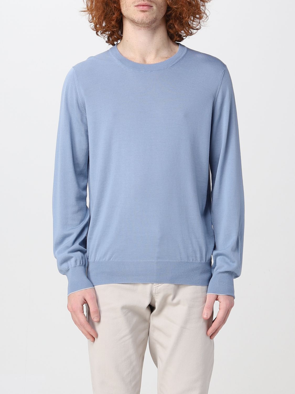 BRUNELLO CUCINELLI: sweater for man - Sky Blue | Brunello Cucinelli ...