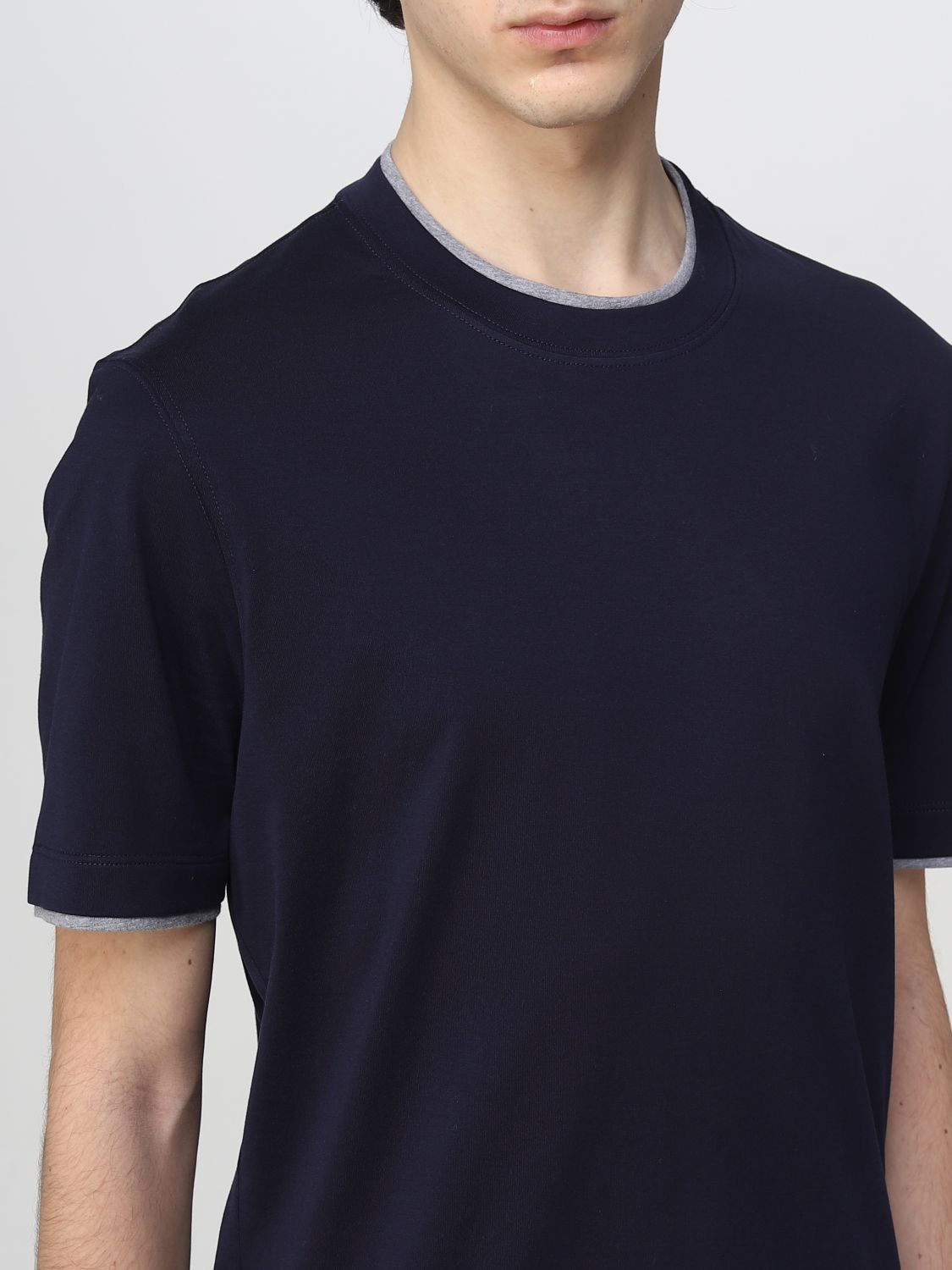 BRUNELLO CUCINELLI：Tシャツ メンズ - ブルー | GIGLIO.COMオンライン
